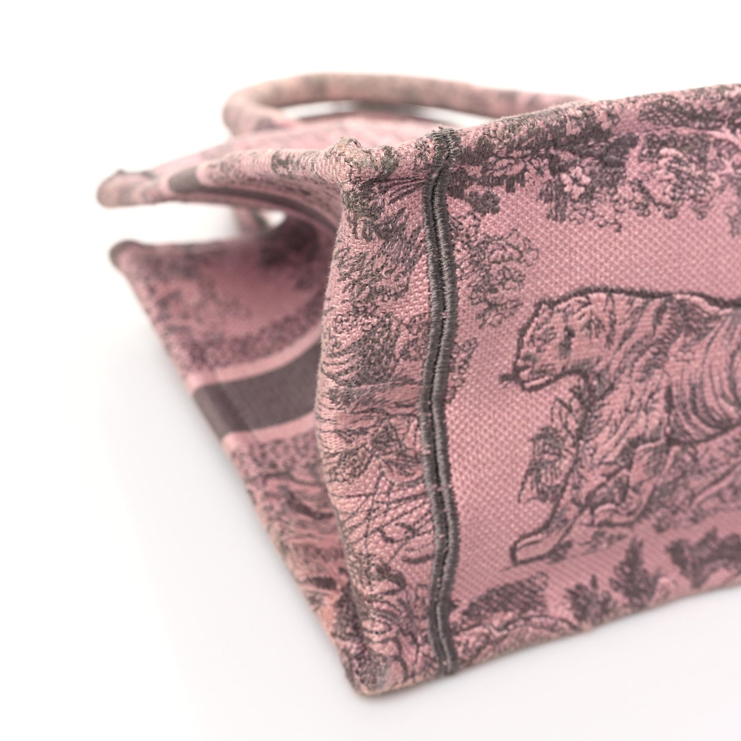 Canvas Embroidered Small Dioriviera Toile De Jouy Book Tote Pink