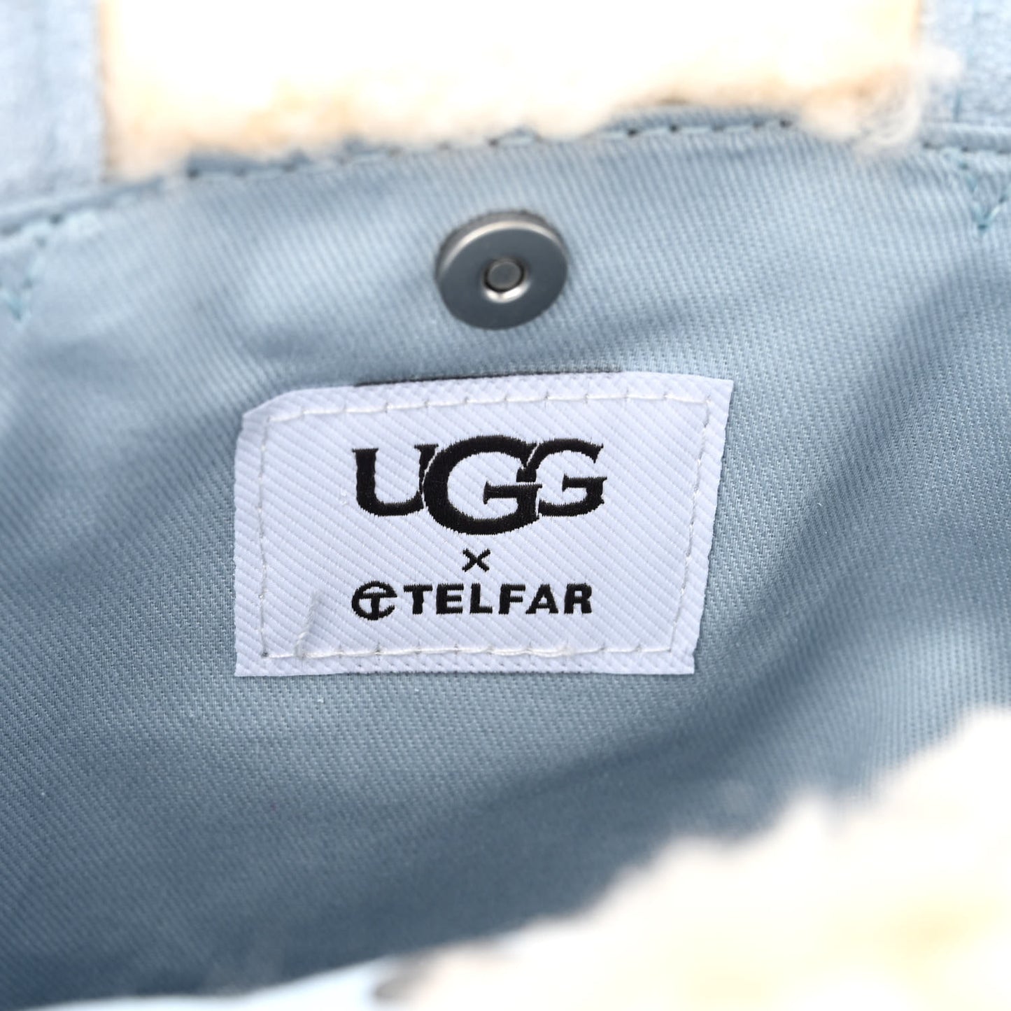 X UGG Suede Shearling Small Shopping Bag Blue