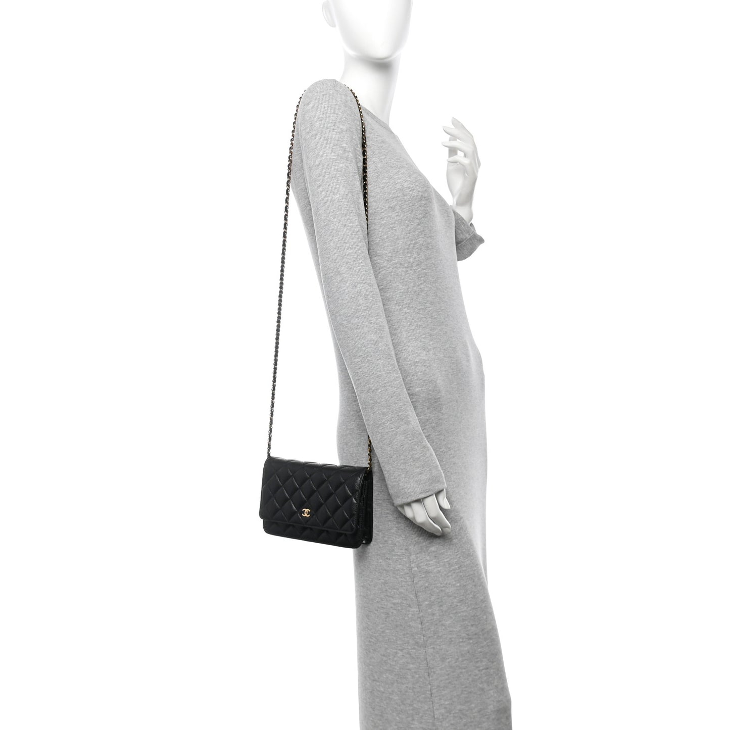 Caviar Quilted Wallet On Chain WOC Black