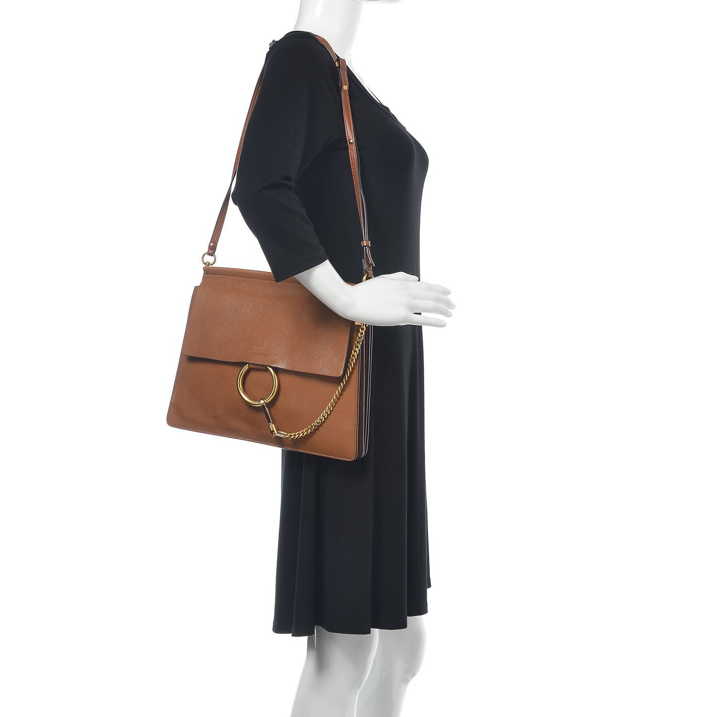Goatskin Medium Faye Shoulder Bag Caramel