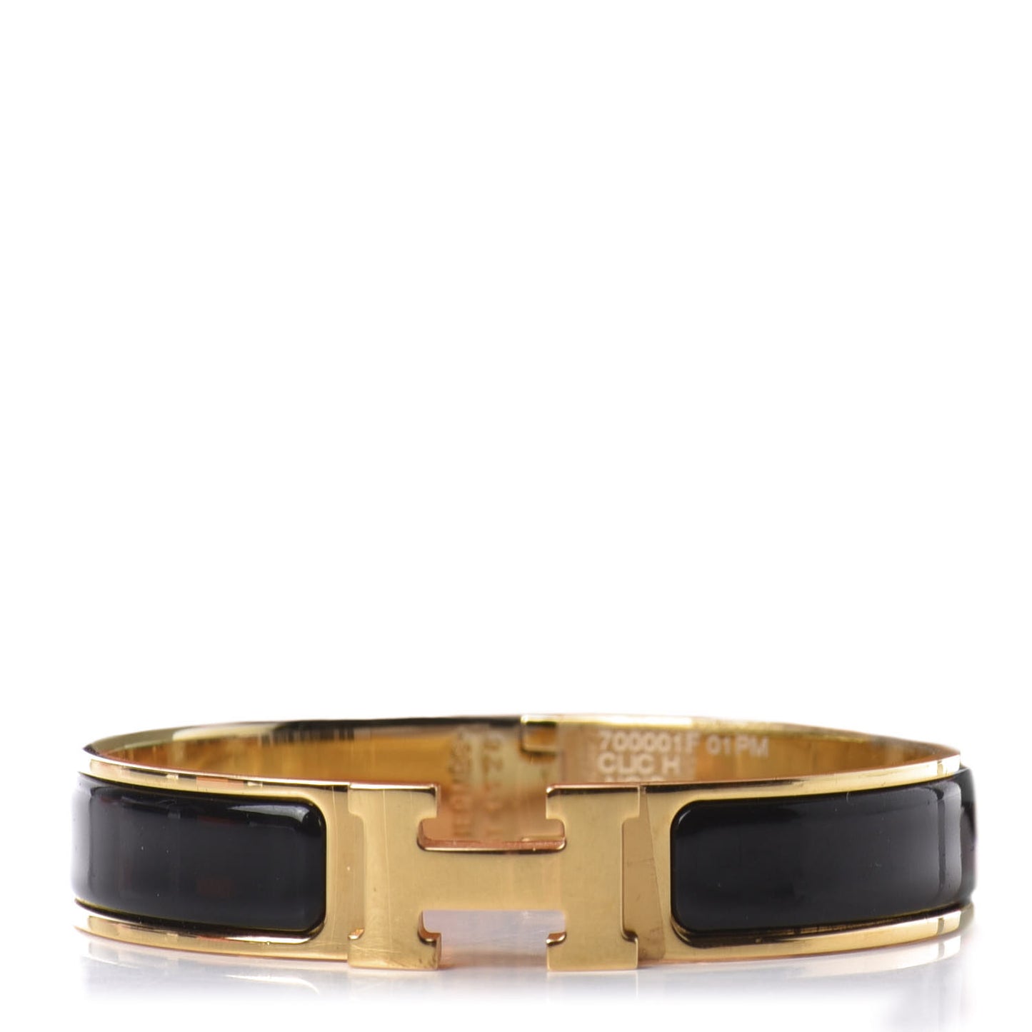 Enamel Narrow Clic Clac H Bracelet PM Black