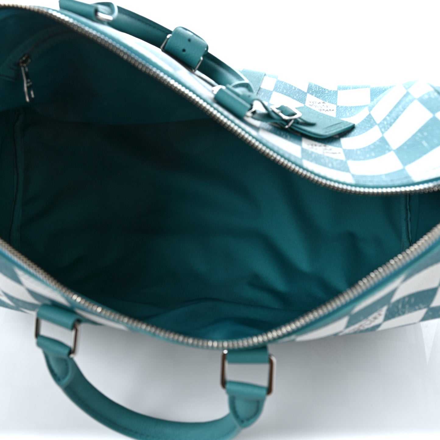 Calfskin Damier Keepall Bandouliere 45 Teal