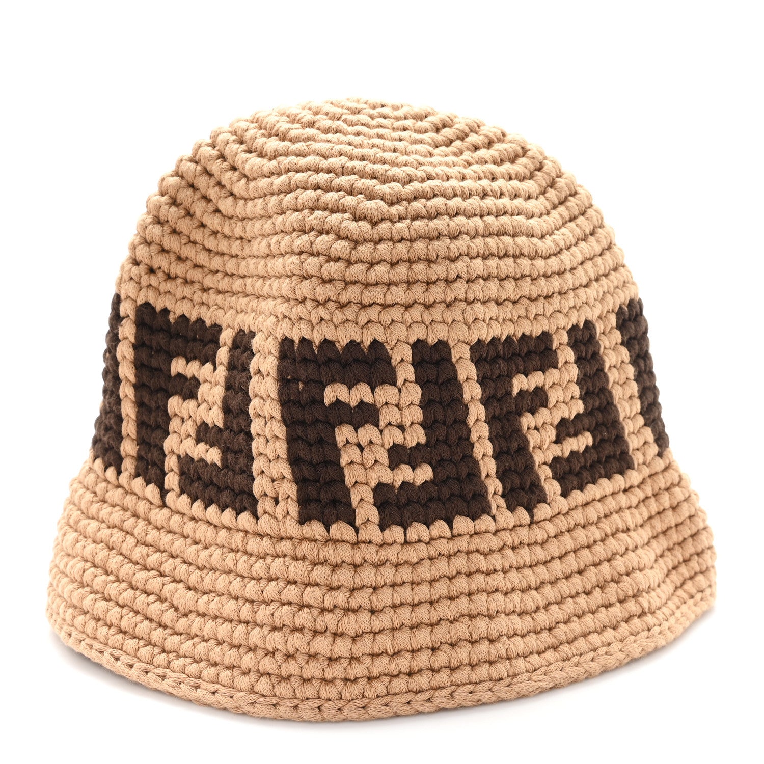FENDI 麦わら帽子 FFロゴデザイン Fendi Cotton FF Woven Bucket Hat S/M Naturale Black 1787699