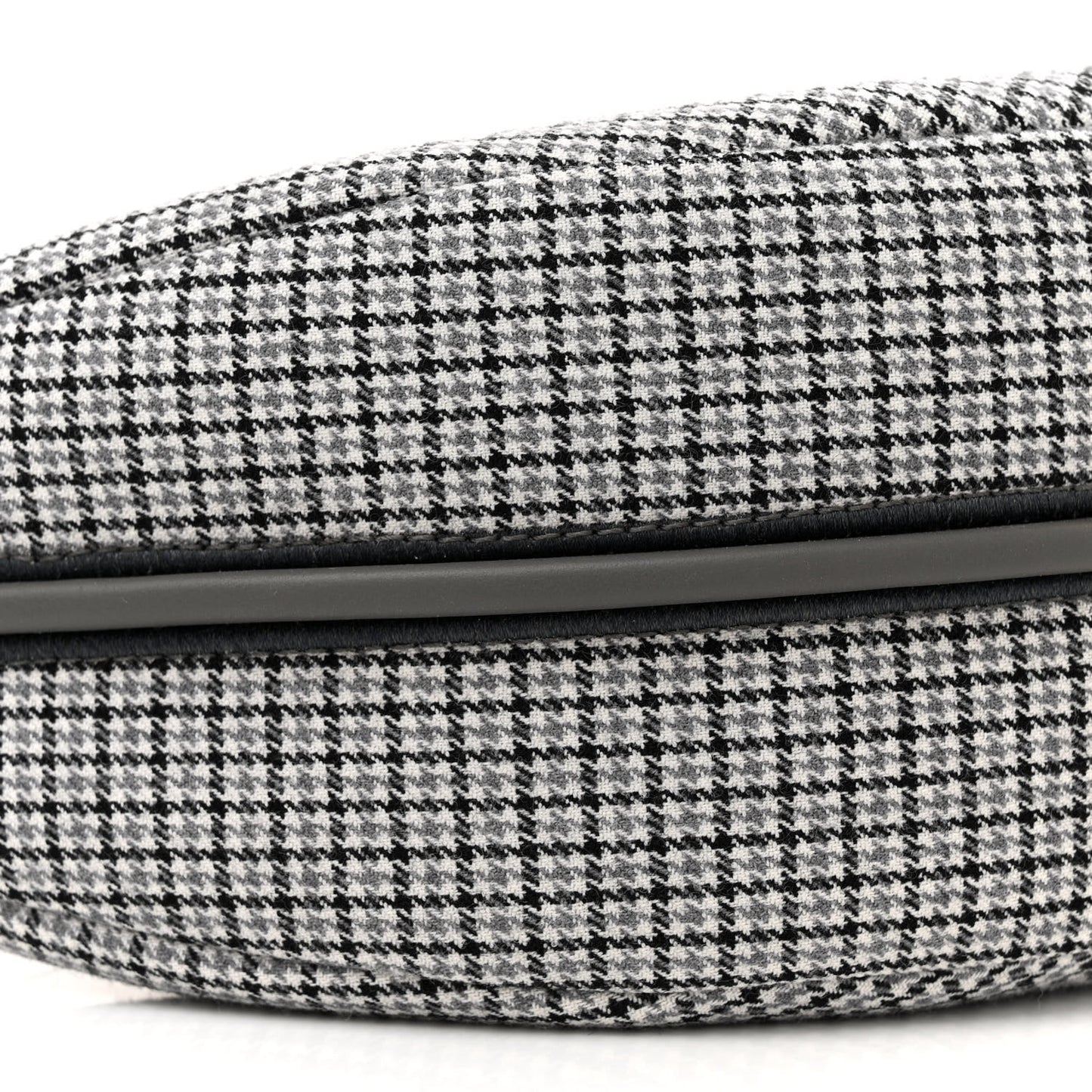Wool Vitello Grace Small Houndstooth Small Fendigraphy Hobo Bag Grigio Anthracite