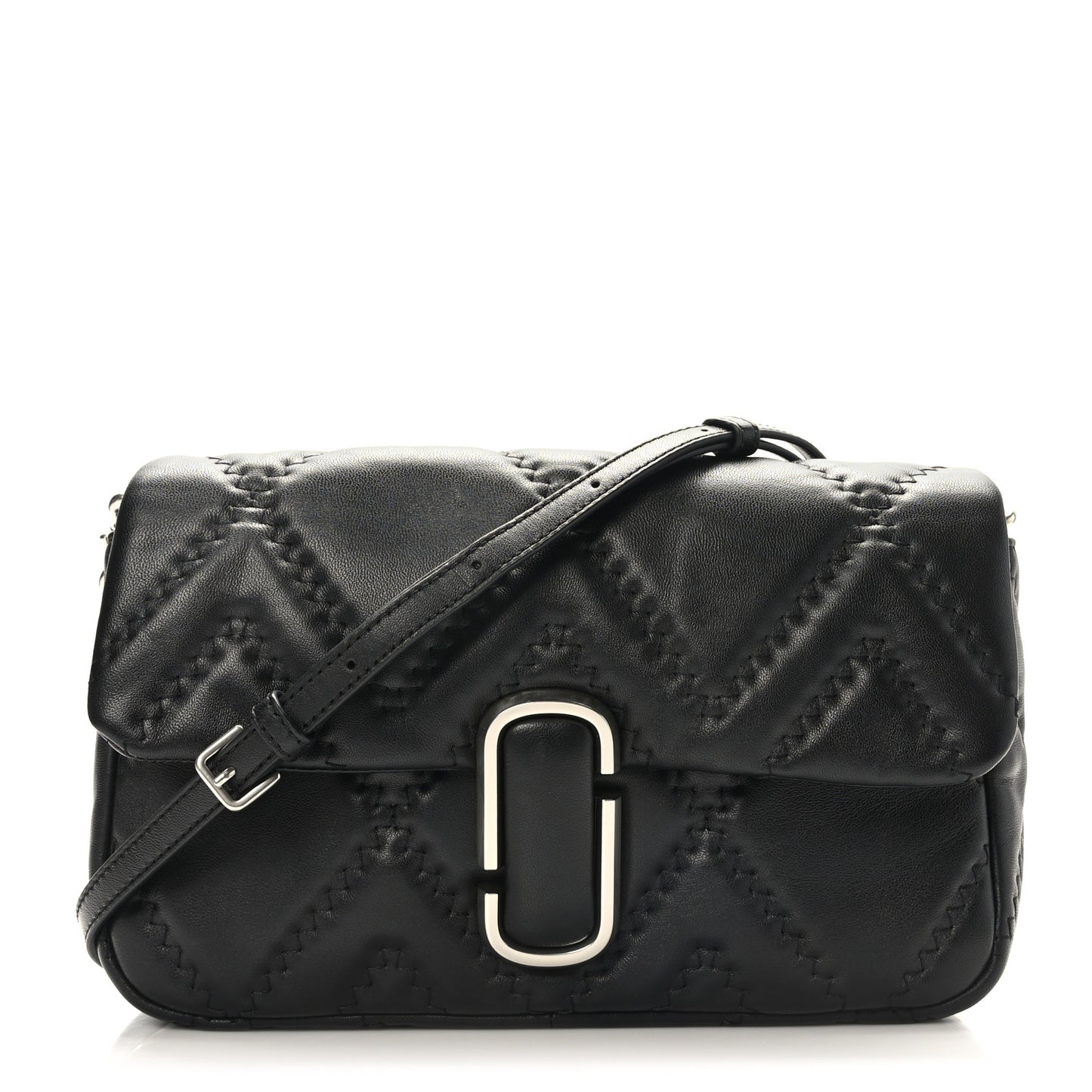 Lambskin Quilted J Marc Large Shoulder Bag Black