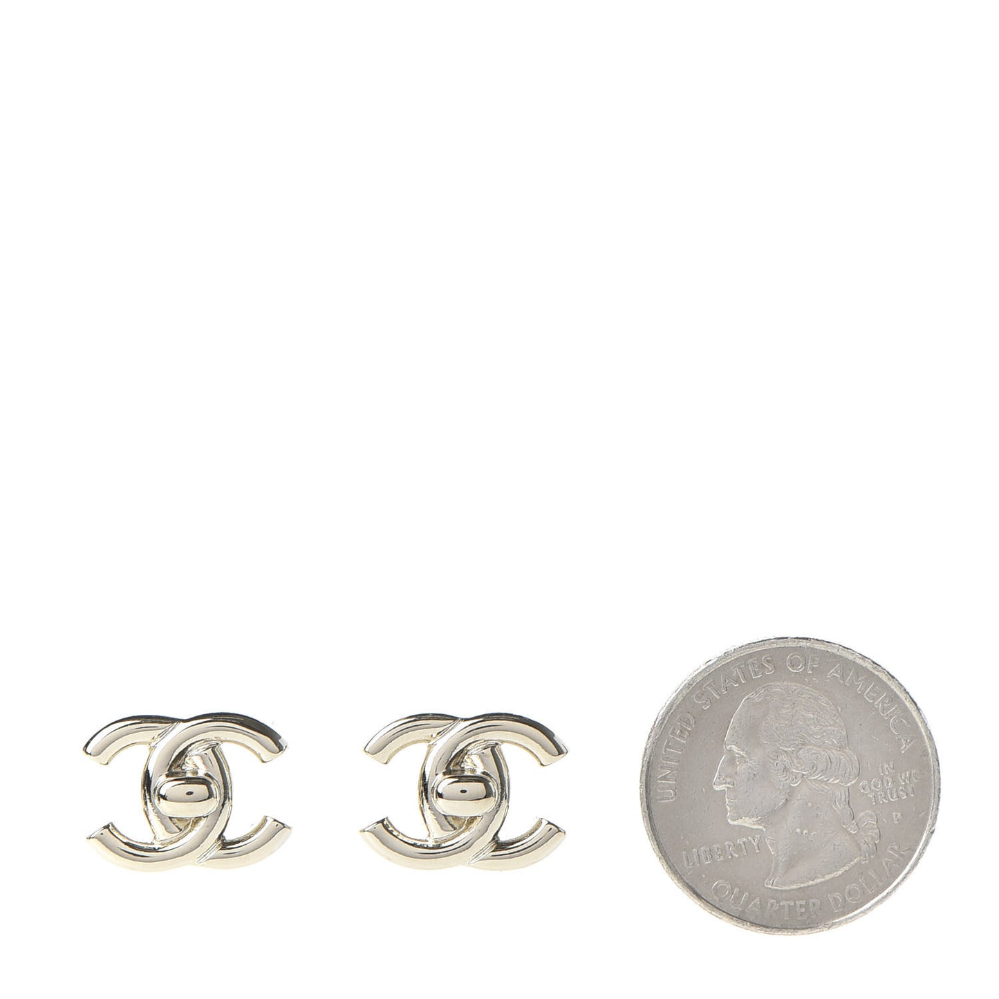 Metal CC Turnlock Earrings Gold