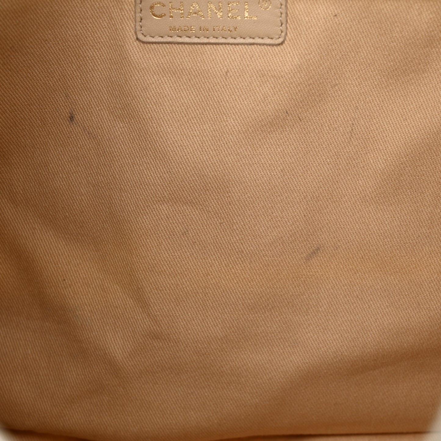 Metallic Calfskin Perforated Tote Light Gold