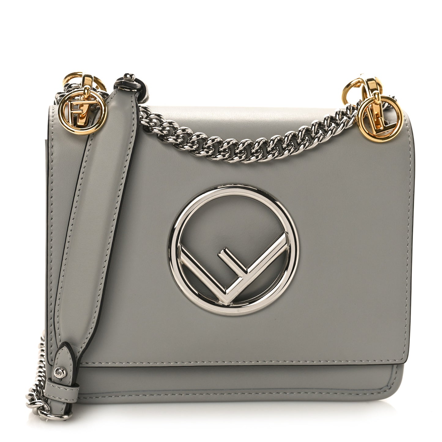 Vitello Century Opaco F is Fendi Small Kan I Shoulder Bag Grigio Perla