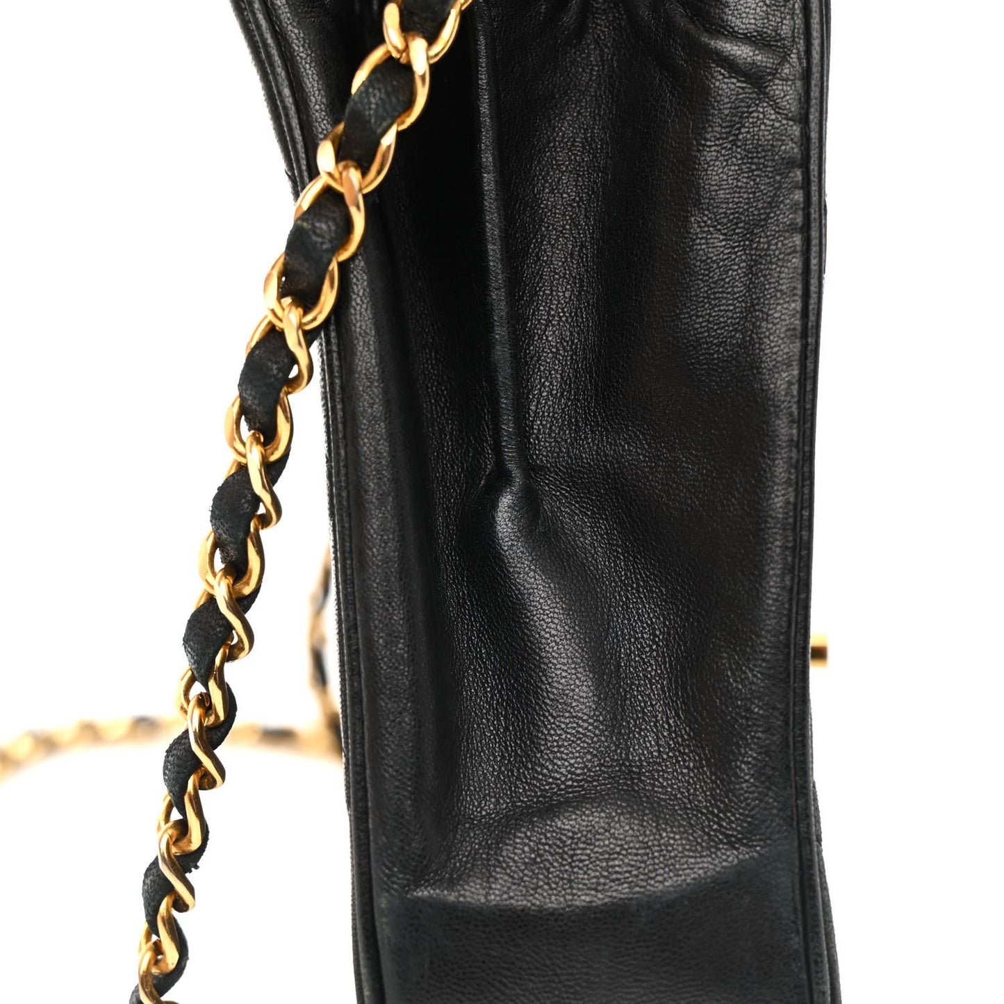 Lambskin Quilted Medium Single Flap Black