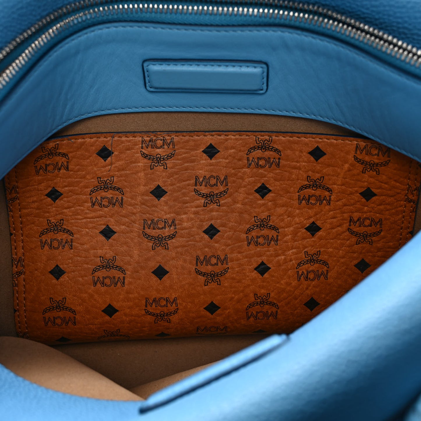 Grained Calfskin Mini Milla Tote Tile Blue