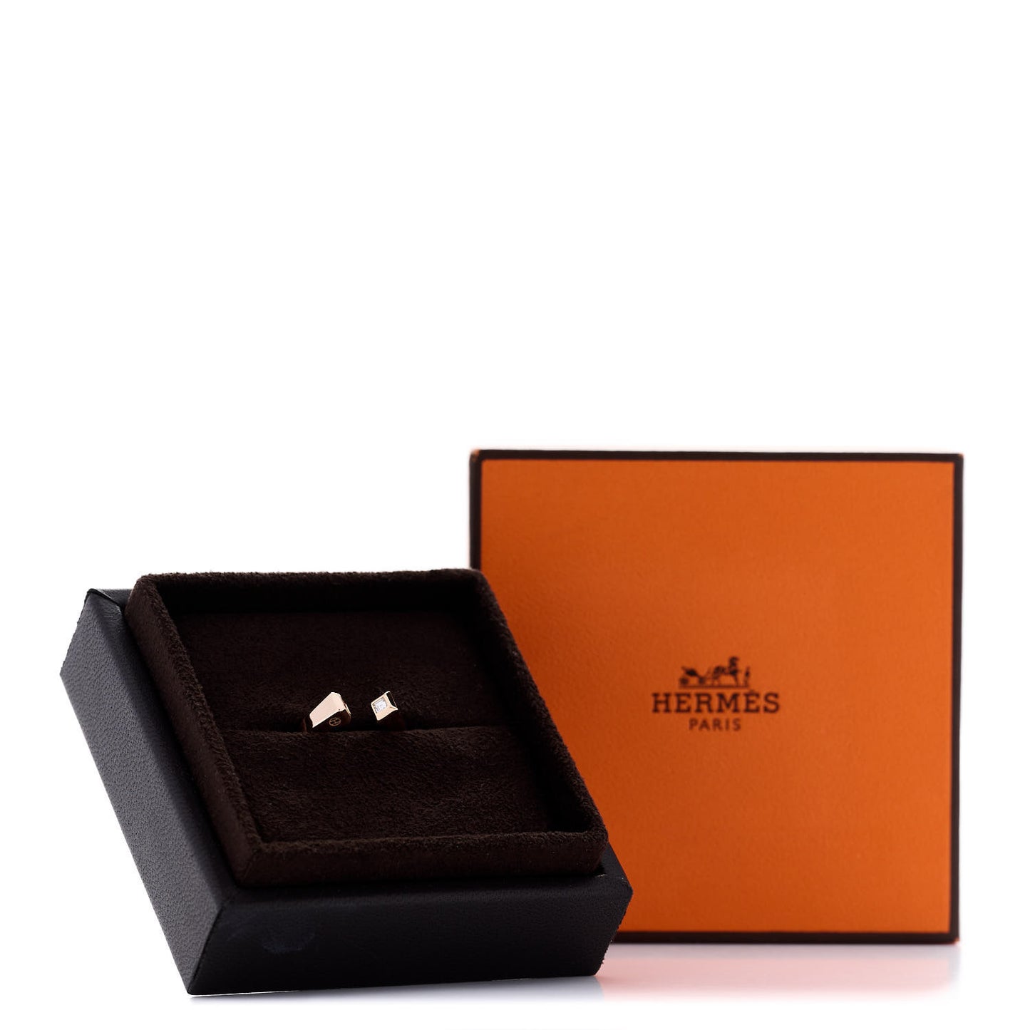 18K Rose Gold Diamond PM Clou de Forge Ring 49 5