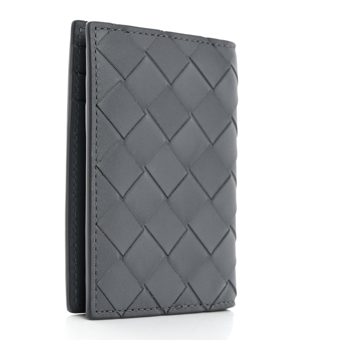 Calfskin Intrecciato Flap Card Case Thunder