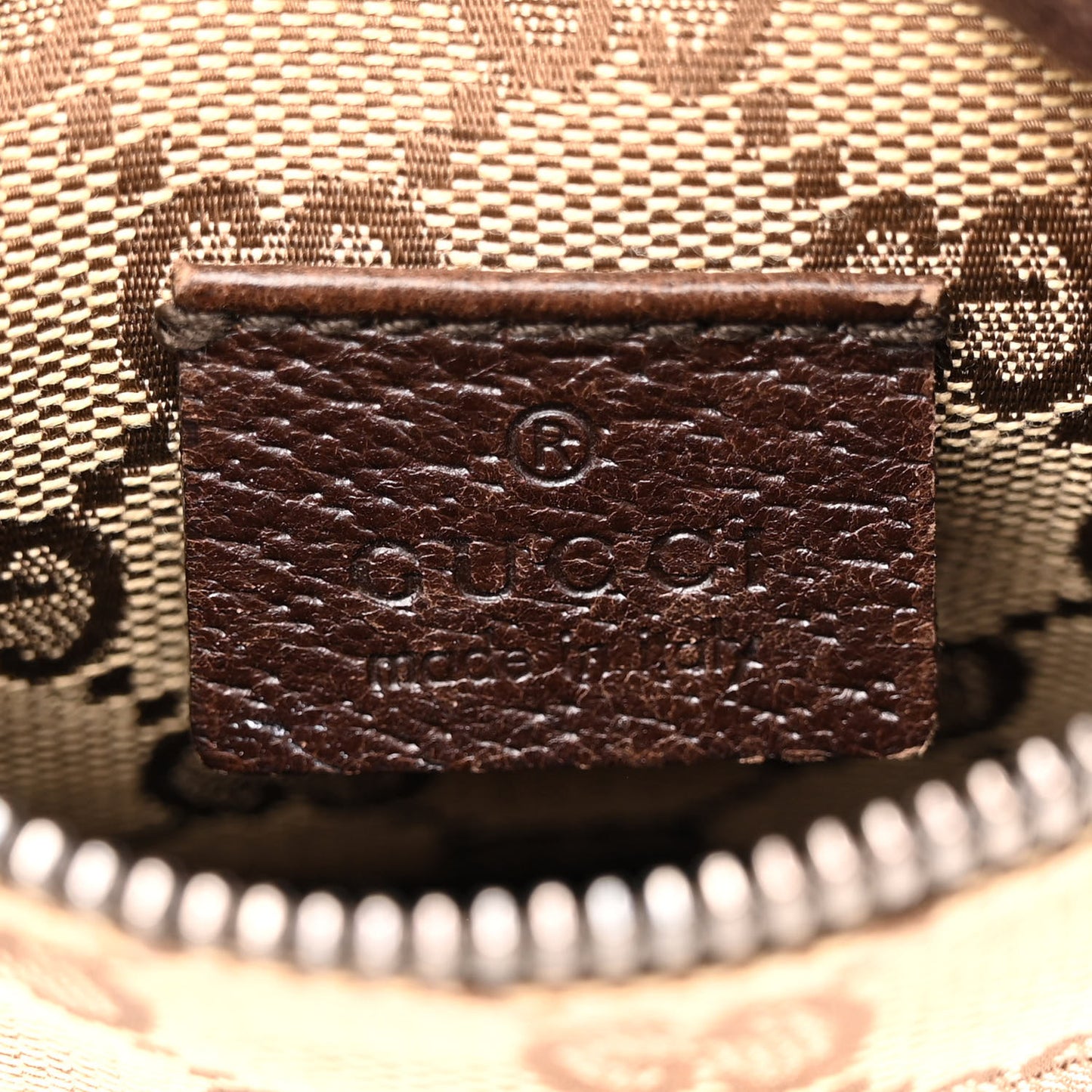GG Monogram Double Pocket Belt Bag Dark Brown