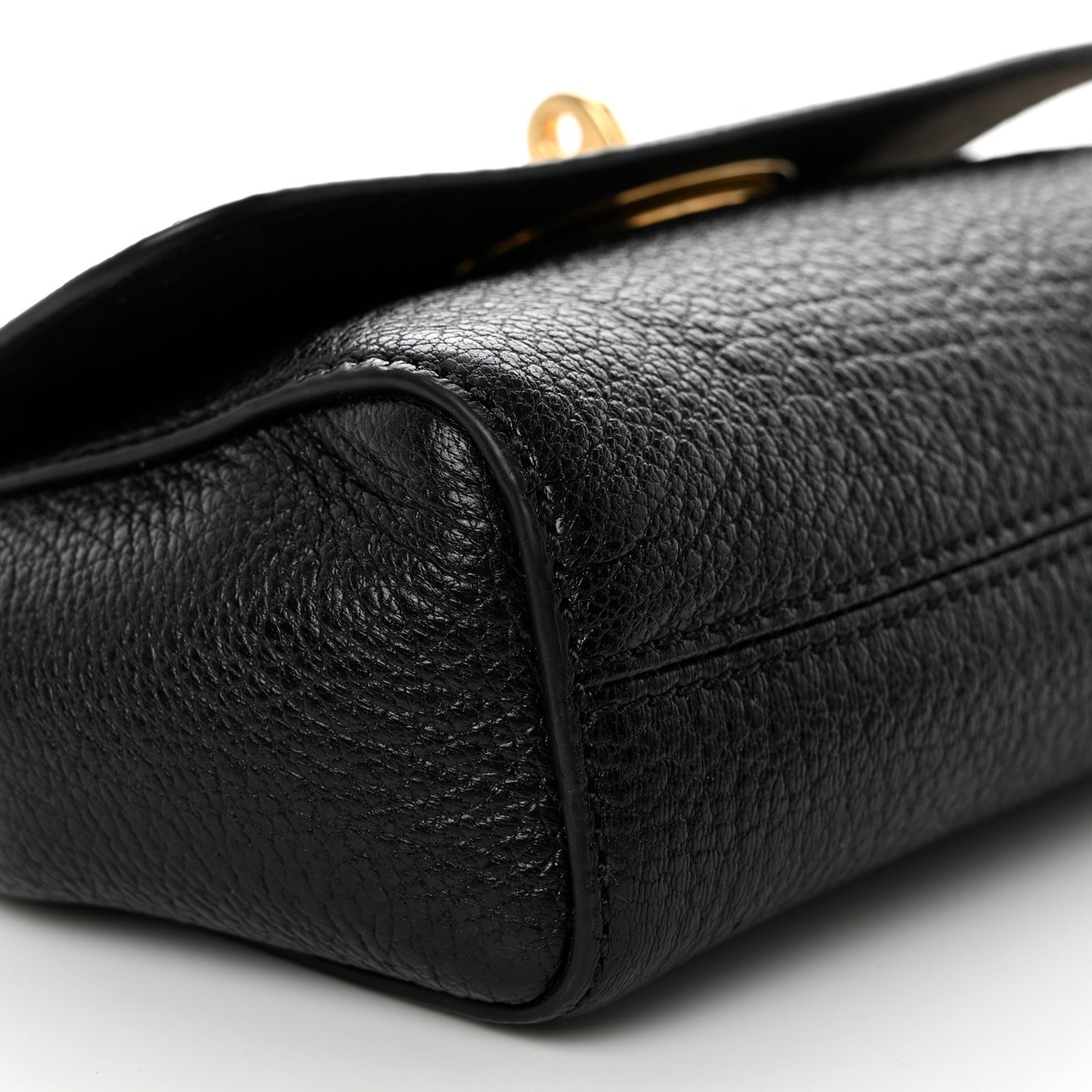 Glossy Goatskin Mini Lily Flap Black