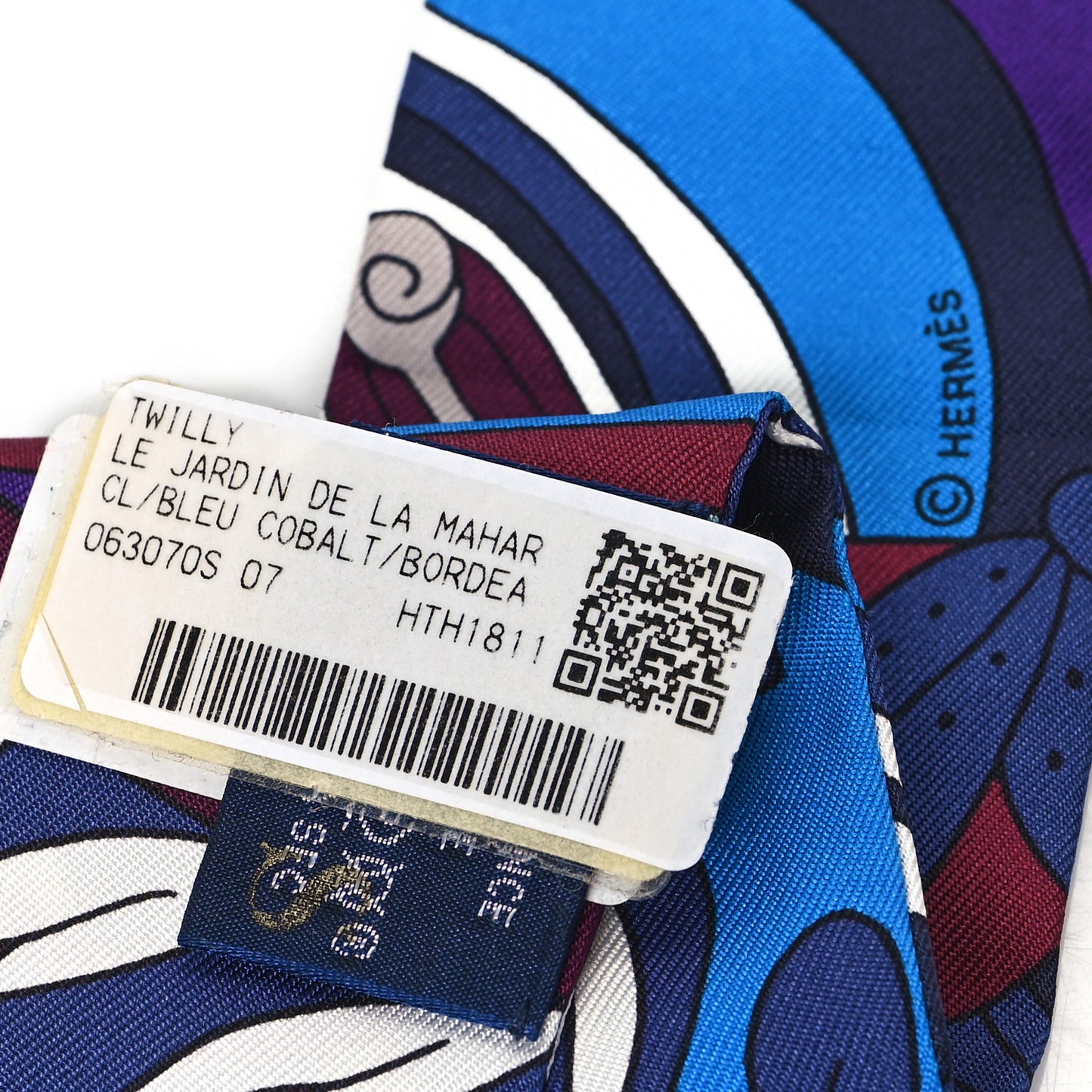 Silk Le Jardin de la Maharani Twilly Bleu Cobalt Bordeaux