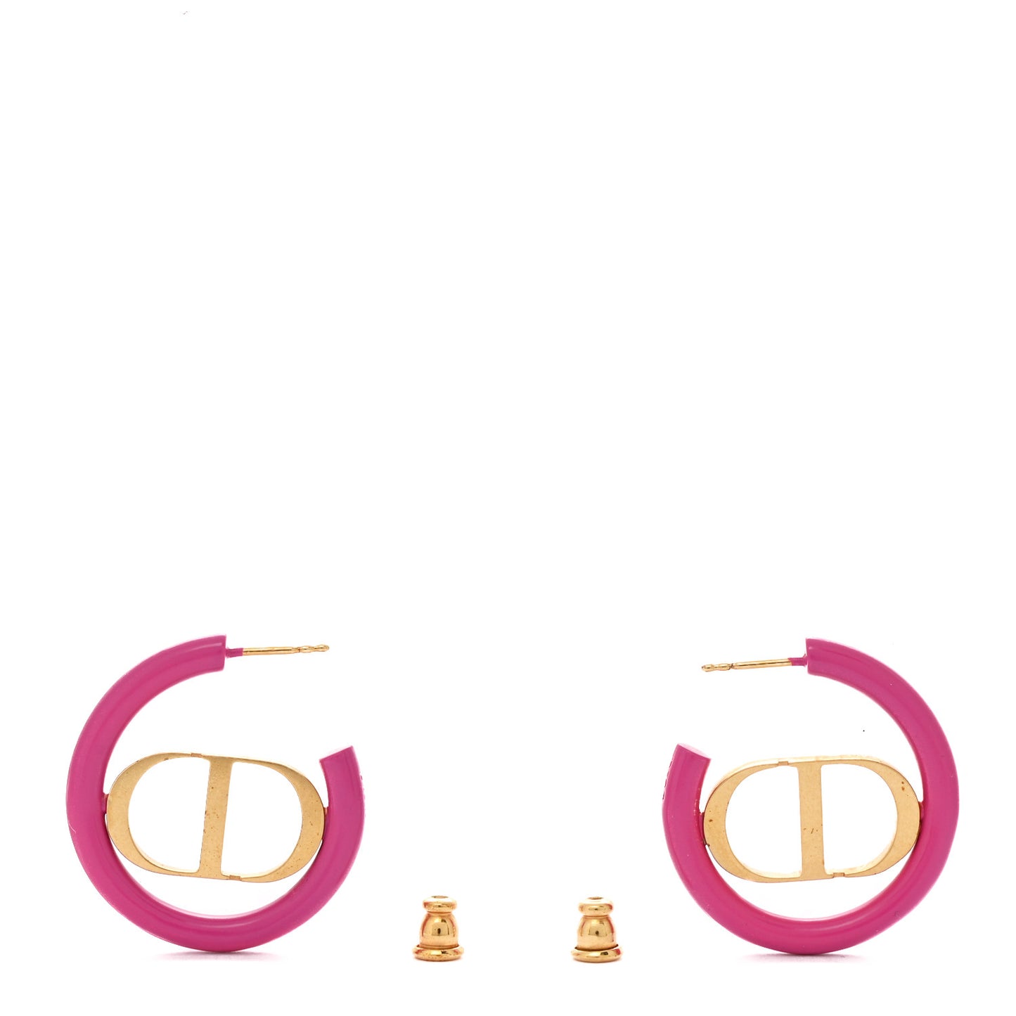 Metal 30 Montaigne Hoop Earrings Aged Gold Pink
