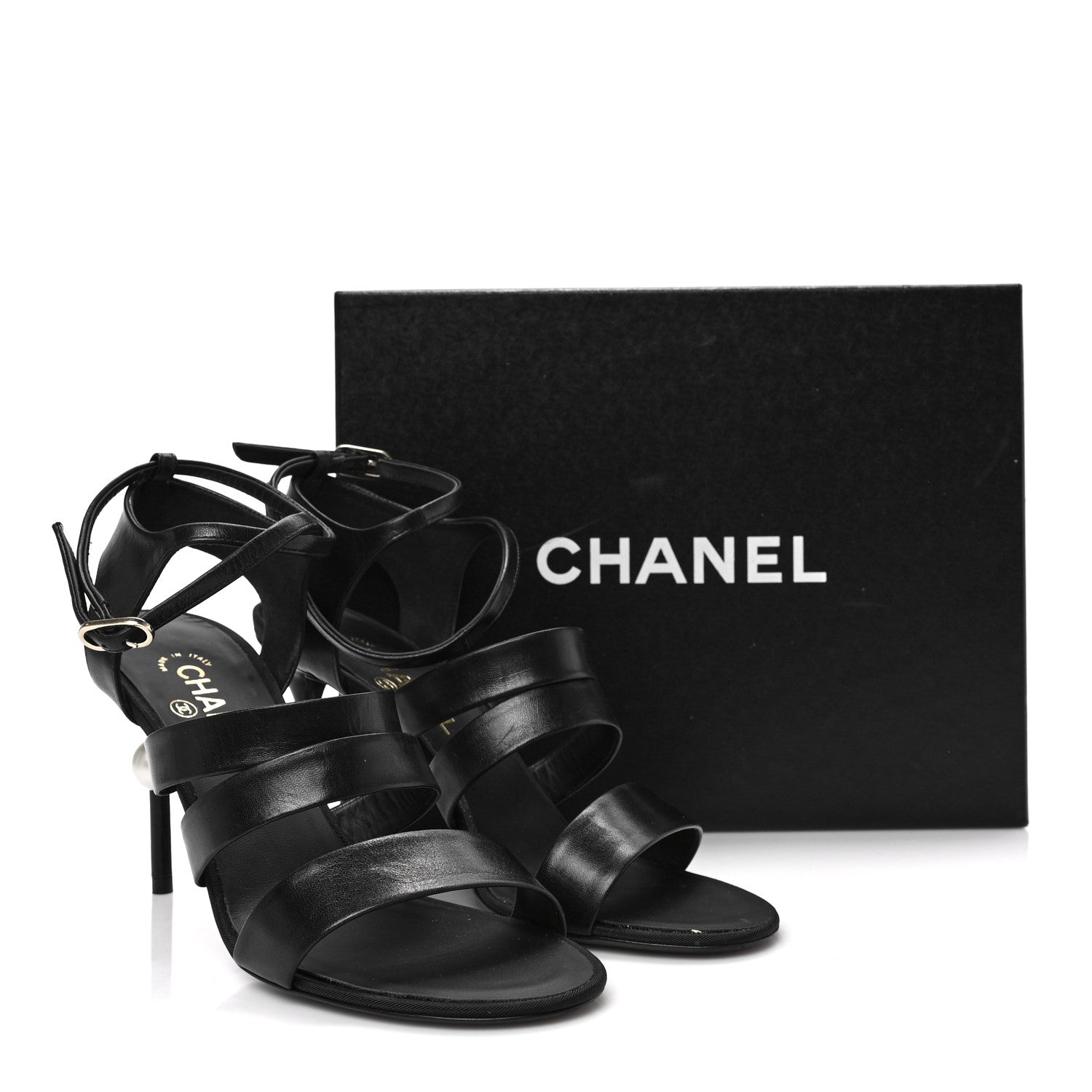Chanel Calfskin Pearl CC Pumps 40.5 Black 9 of 9