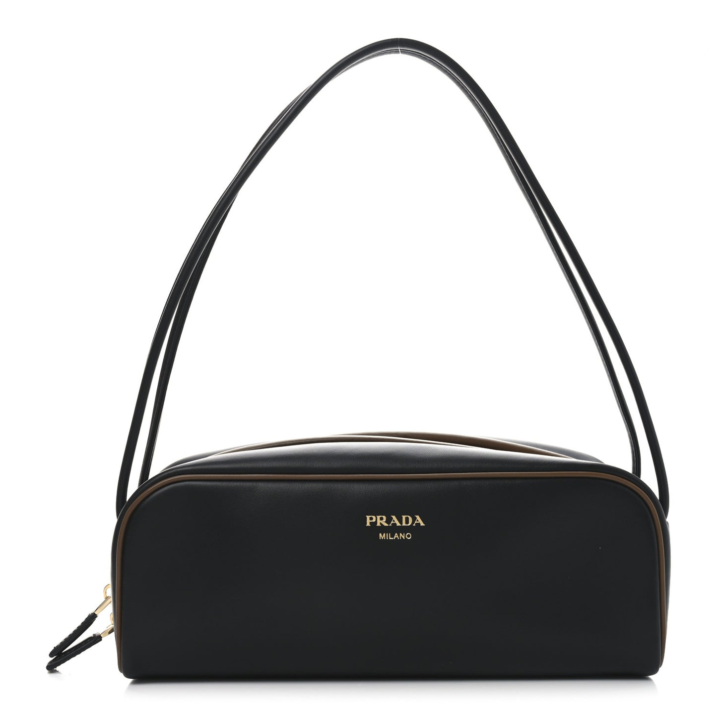 Soft Calfskin Swing Shoulder Bag Black Hazelnut
