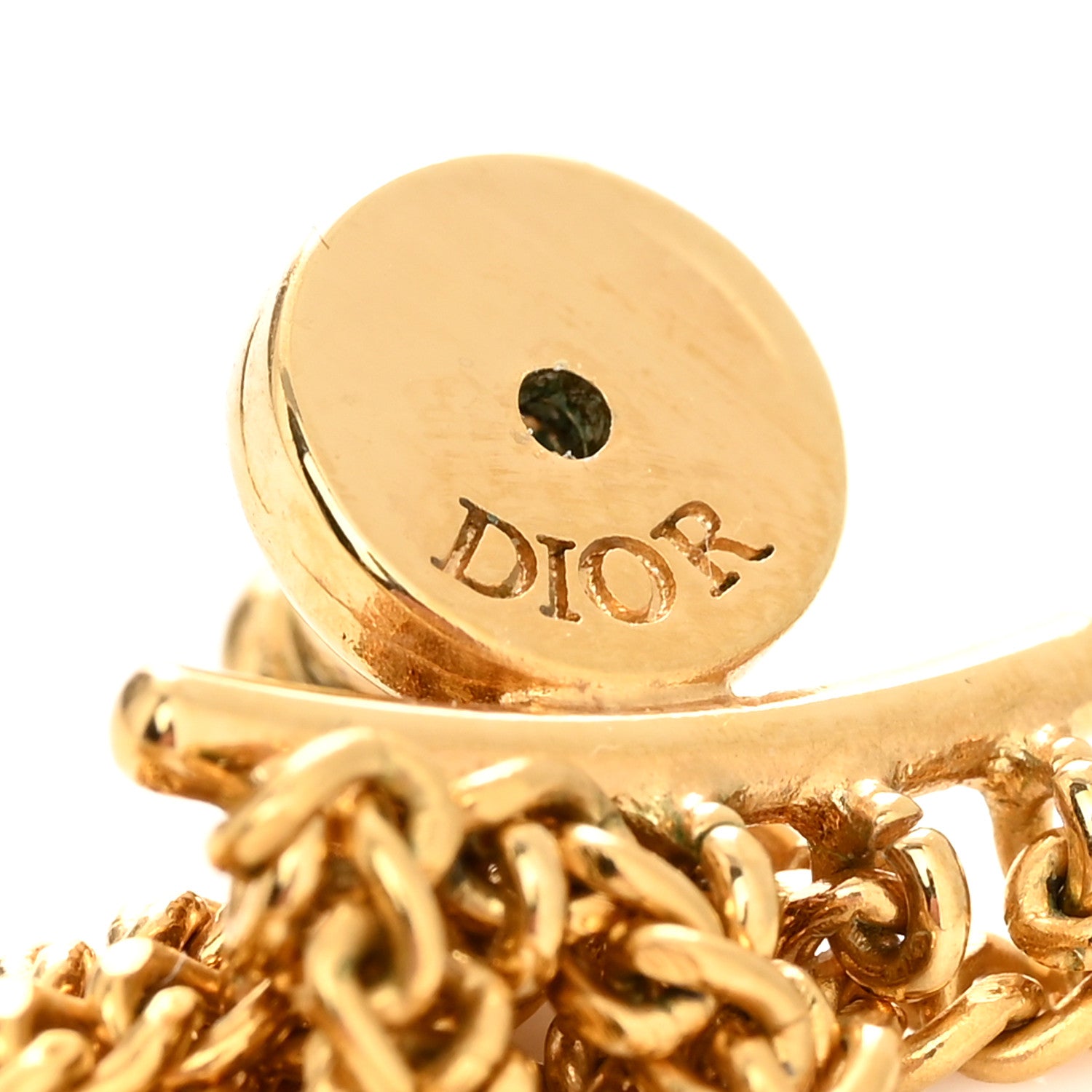 Christian Dior Danseuse Etolie Chain Drop Earrings Gold 4 of 5