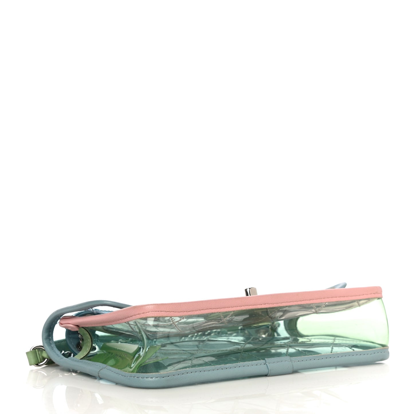 Lambskin PVC Quilted Mini Coco Splash Flap Blue Green