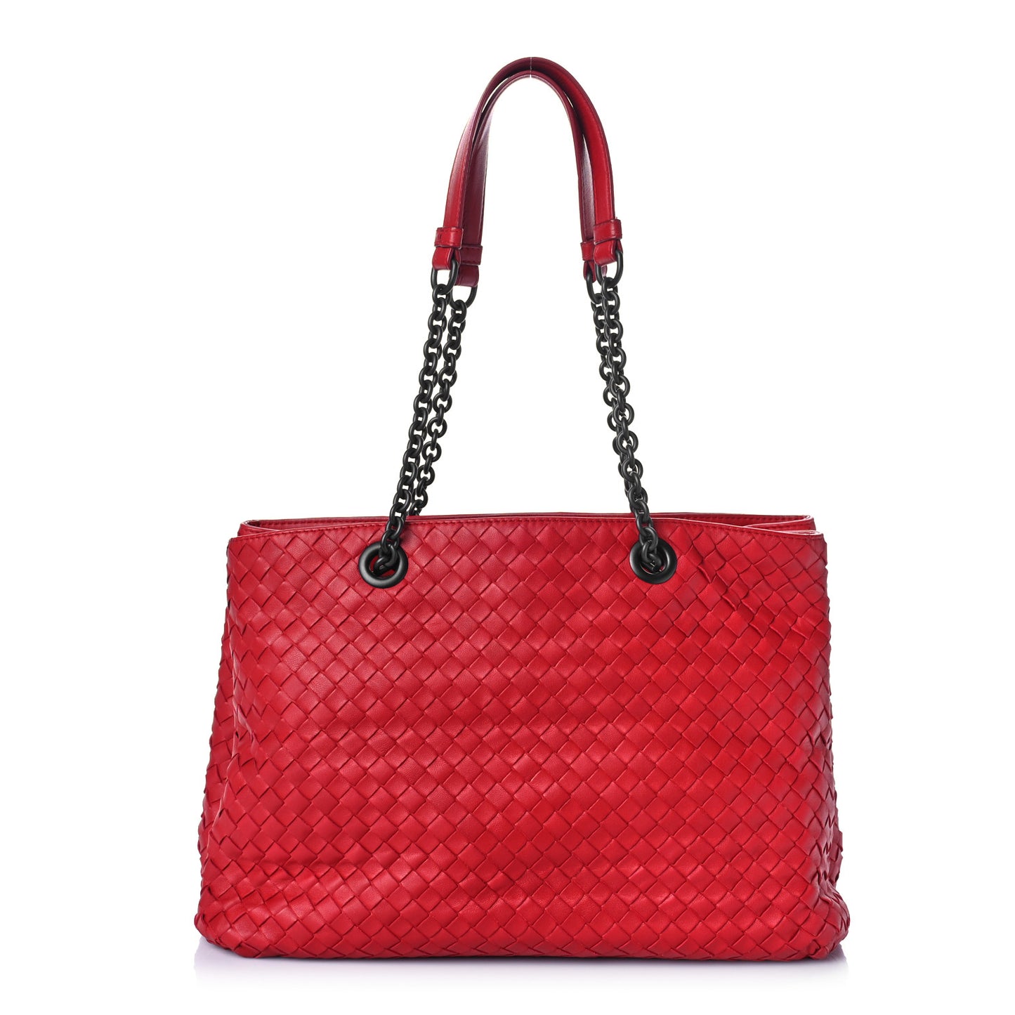 Nappa Intrecciato Medium Tote Red