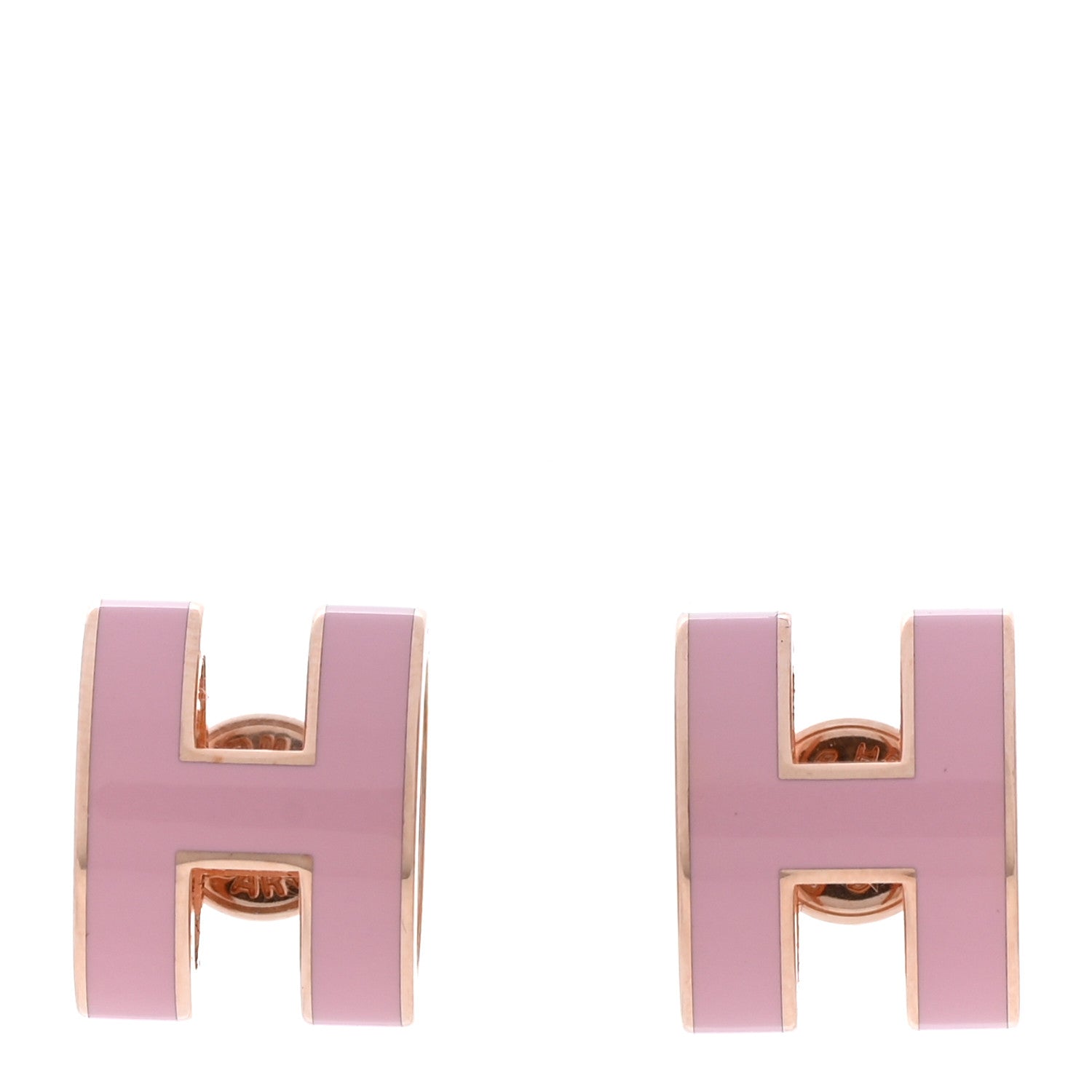 Hermes Rose Gold Lacquered Pop H Earrings Rose Dragee 1 of 5