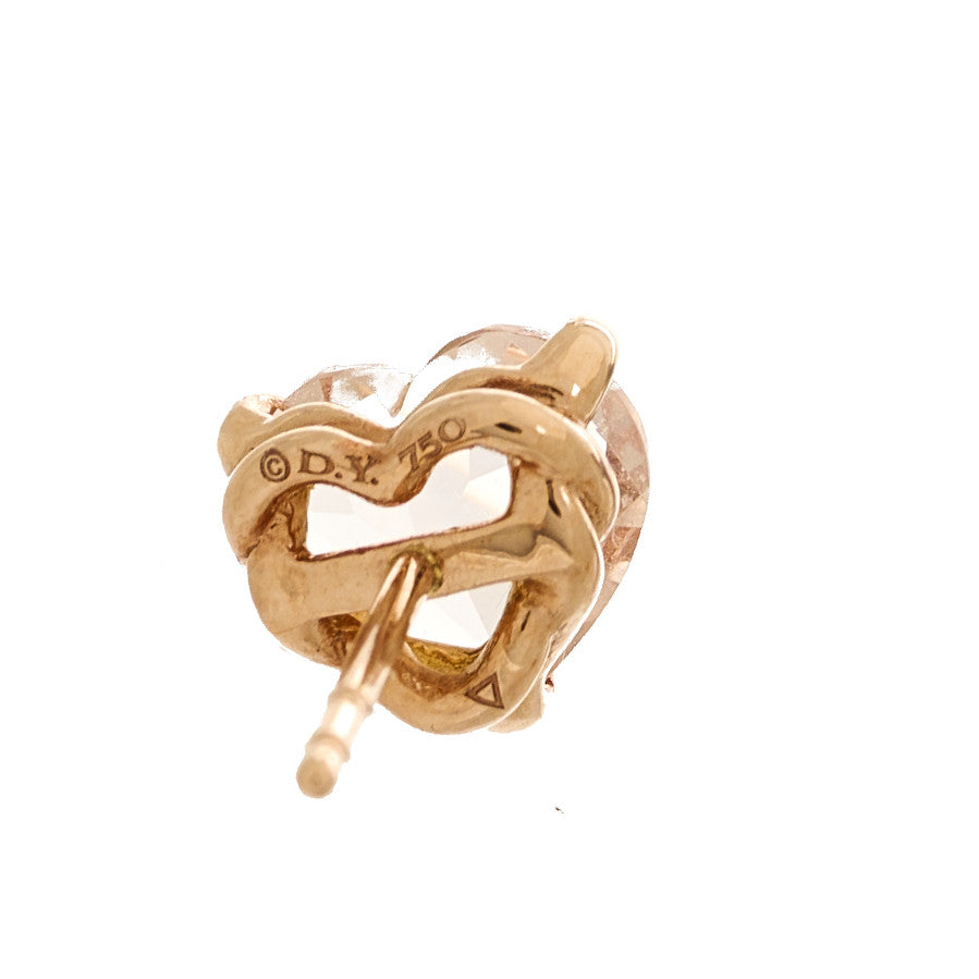18K Rose Gold Morganite Heart Stud Earrings