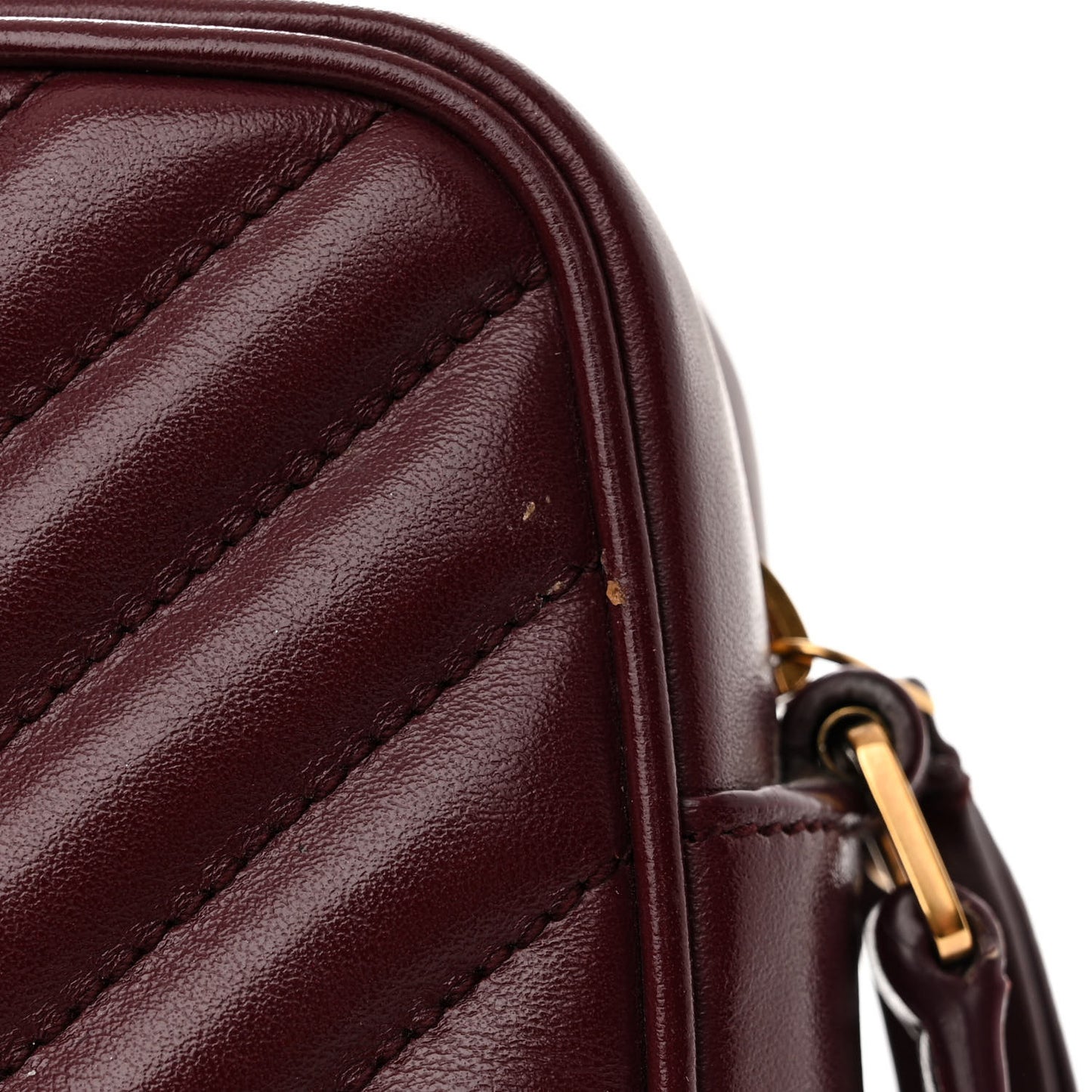 Calfskin Matelasse Monogram Lou Camera Bag Dark Legion Red