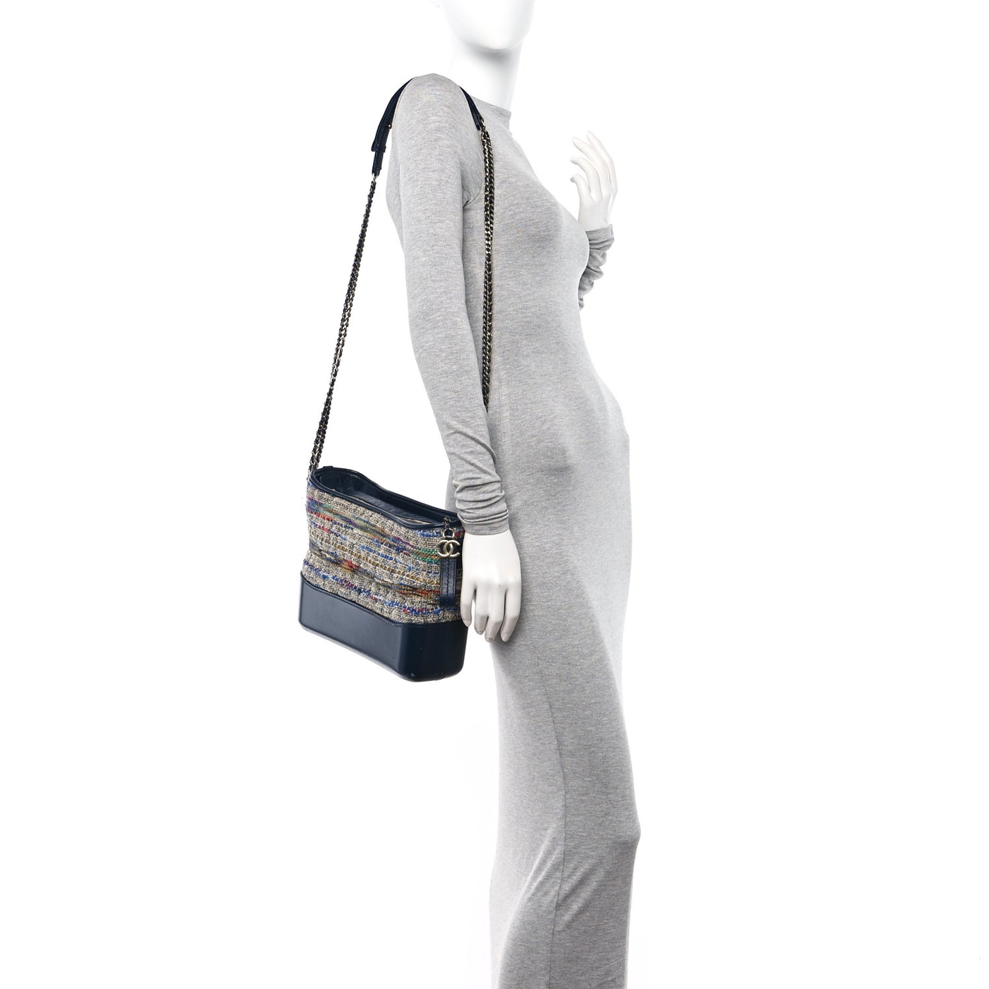 Tweed Calfskin Medium Gabrielle Hobo Blue