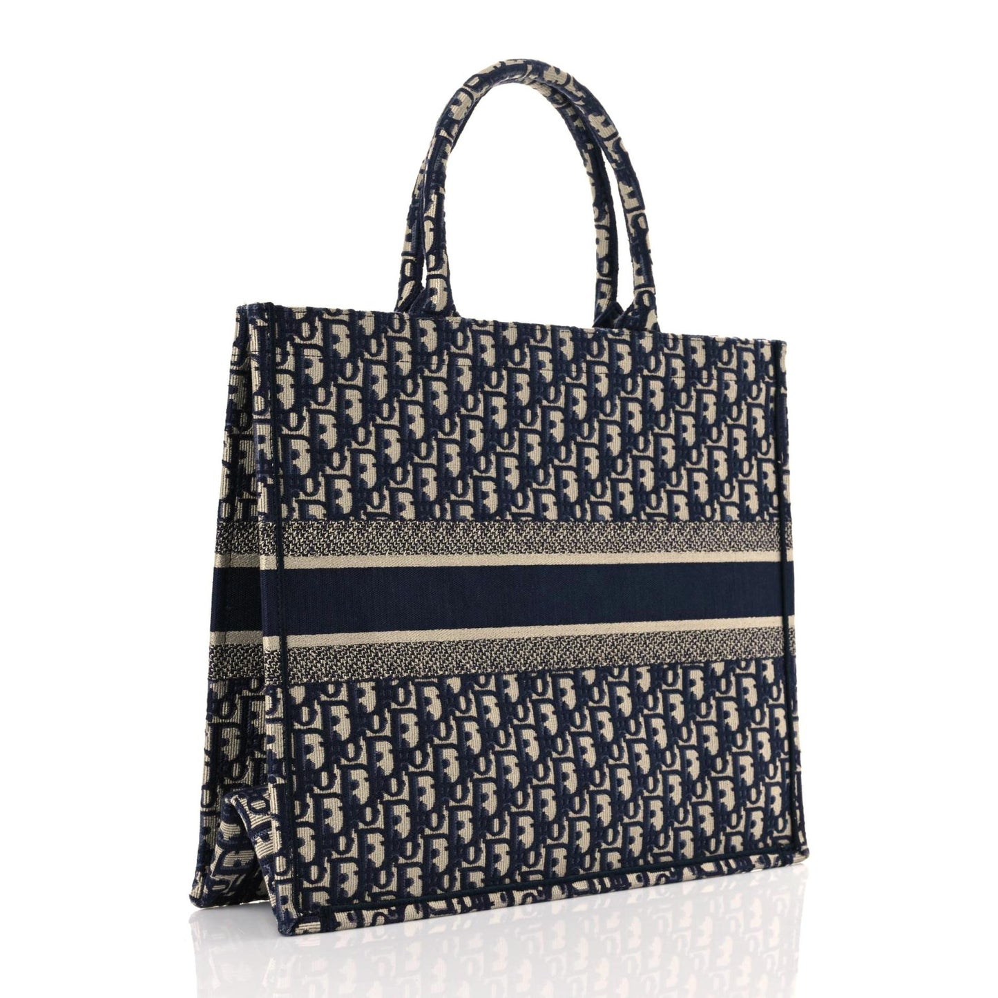 Oblique Book Tote Blue Multicolor