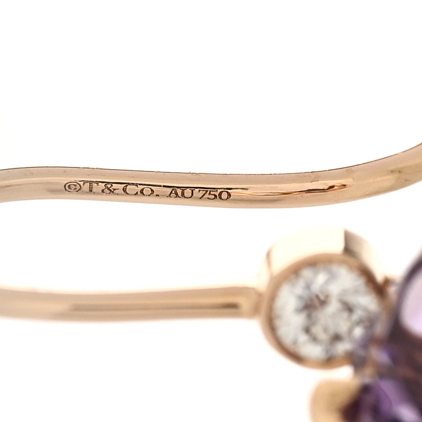 18K Rose Gold Diamond Amethyst Sparklers Drop Earrings