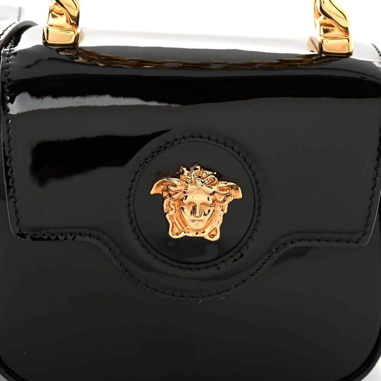 Patent Mini La Medusa Bag Black
