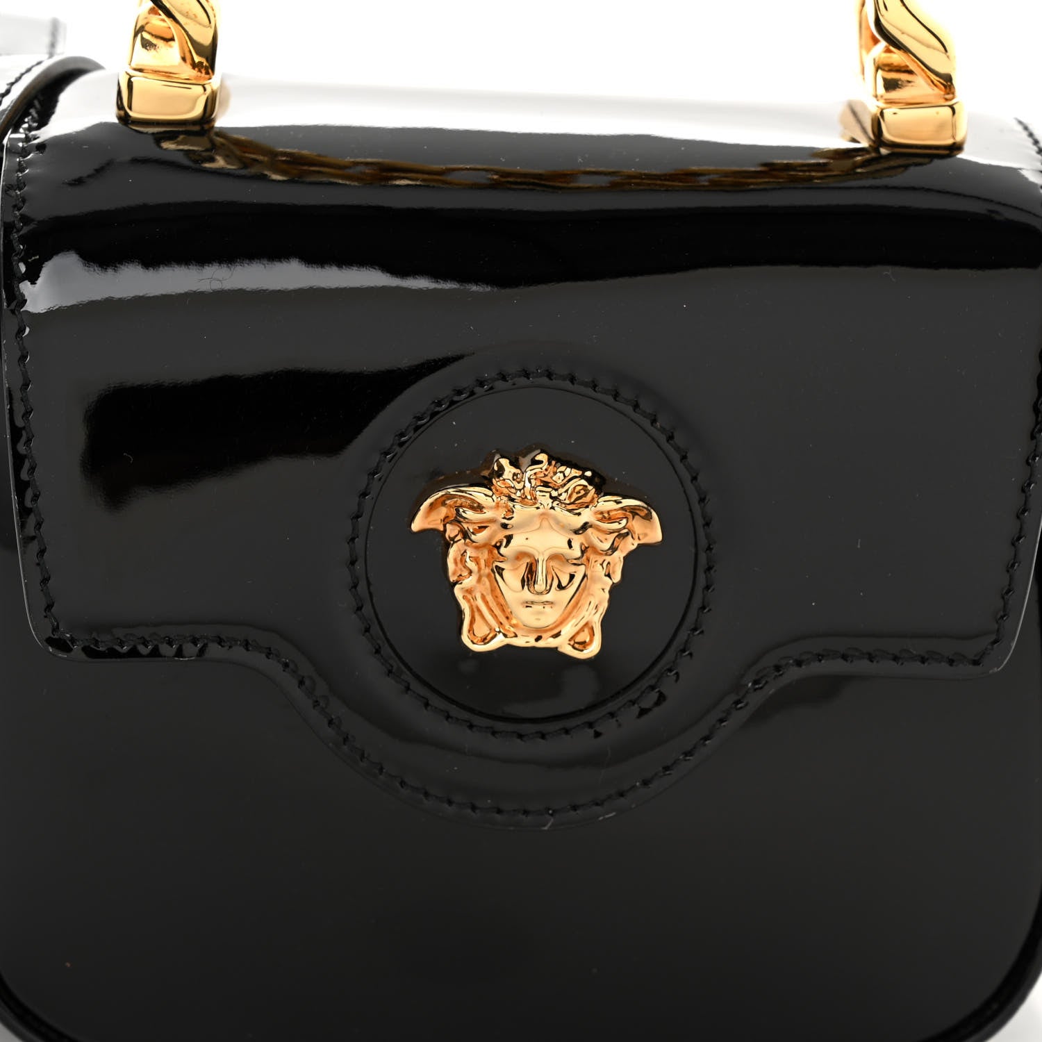 Versace Patent Mini La Medusa Bag Black 7 of 9