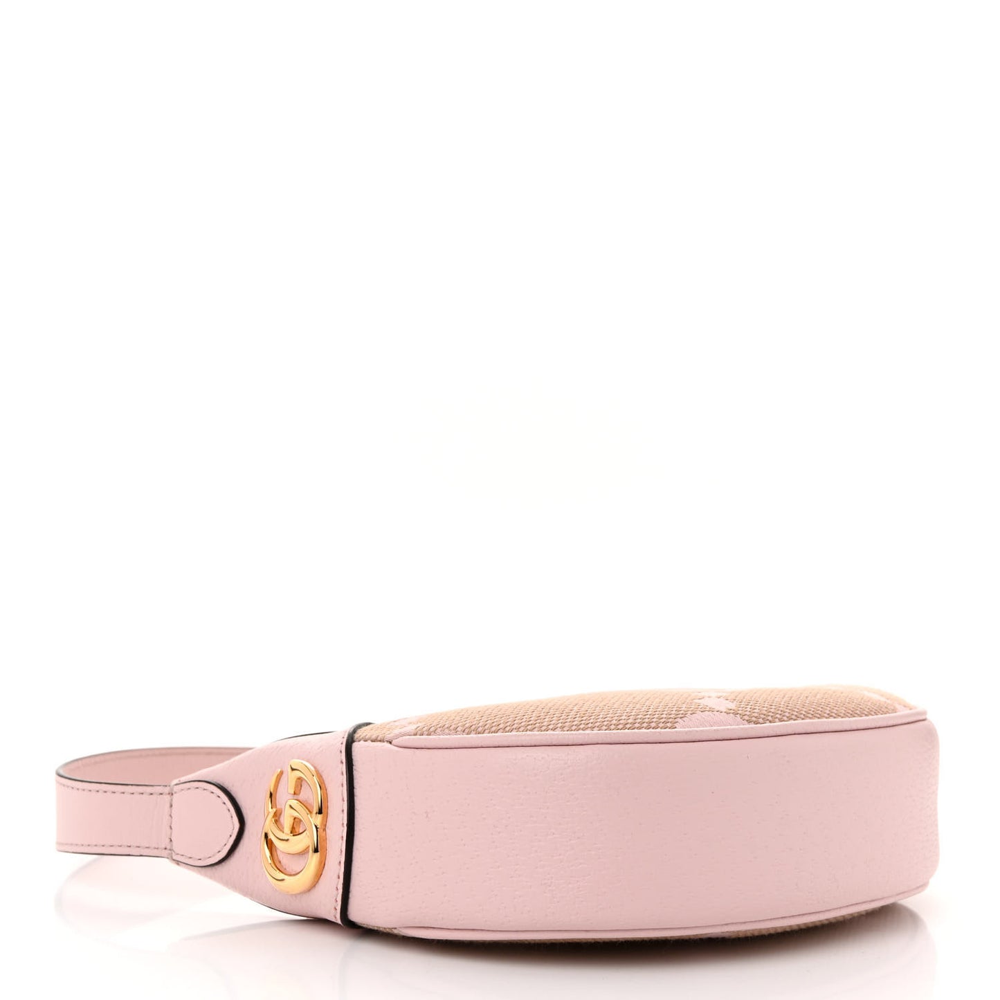 Monogram Jumbo GG Textured Dollar Calfskin Mini Ophidia Half Moon Hobo Beige Perfect Pink