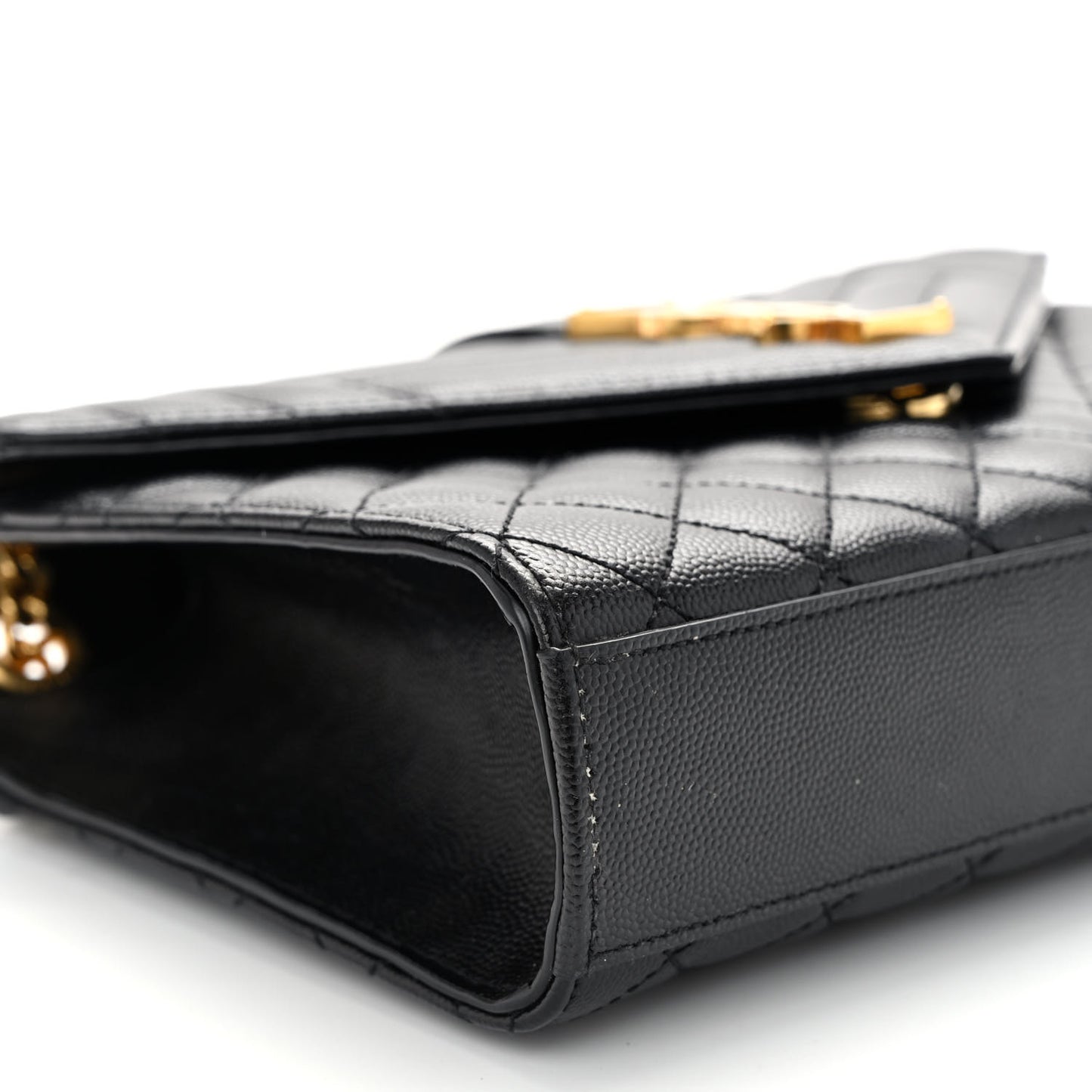 Grain De Poudre Textured Mixed Matelasse Triquilt Medium Monogram Satchel Black