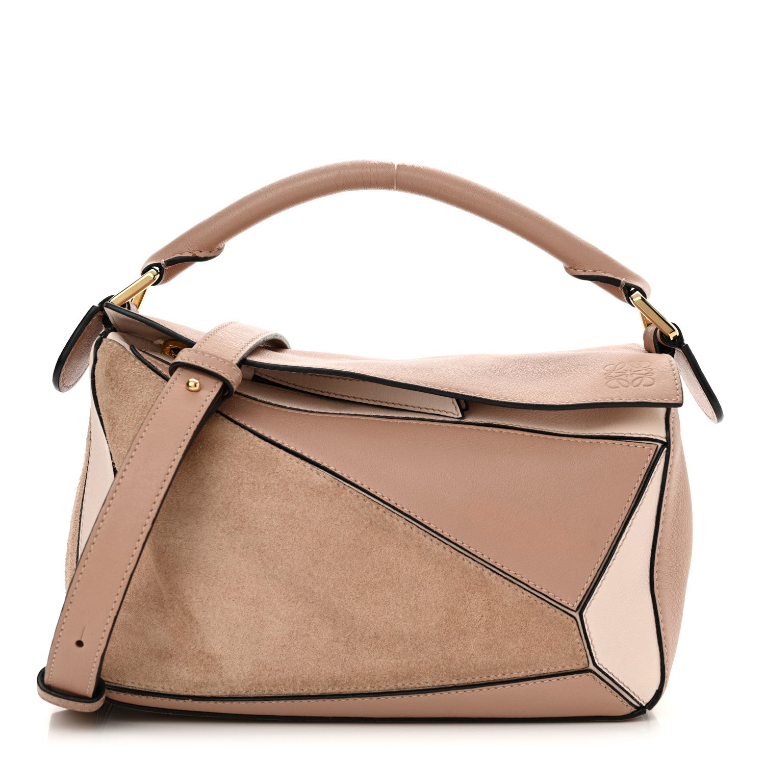 Loewe Calfskin Suede Small Puzzle Bag Blush 1612547 – FASHIONPHILE