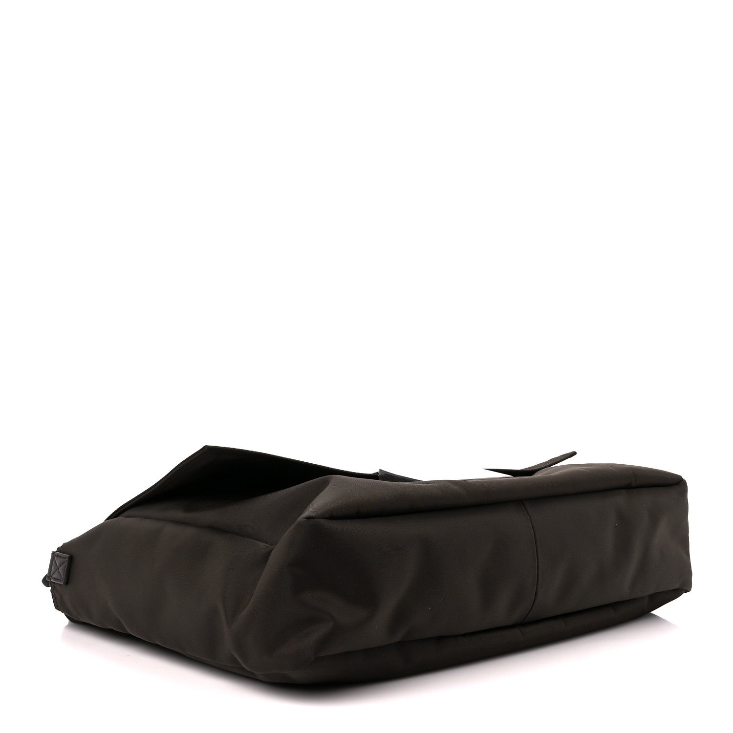 Fendi Econyl Nylon Cuoio Romano Monochrome Large Baguette Messenger Bag Ebano 4 of 12