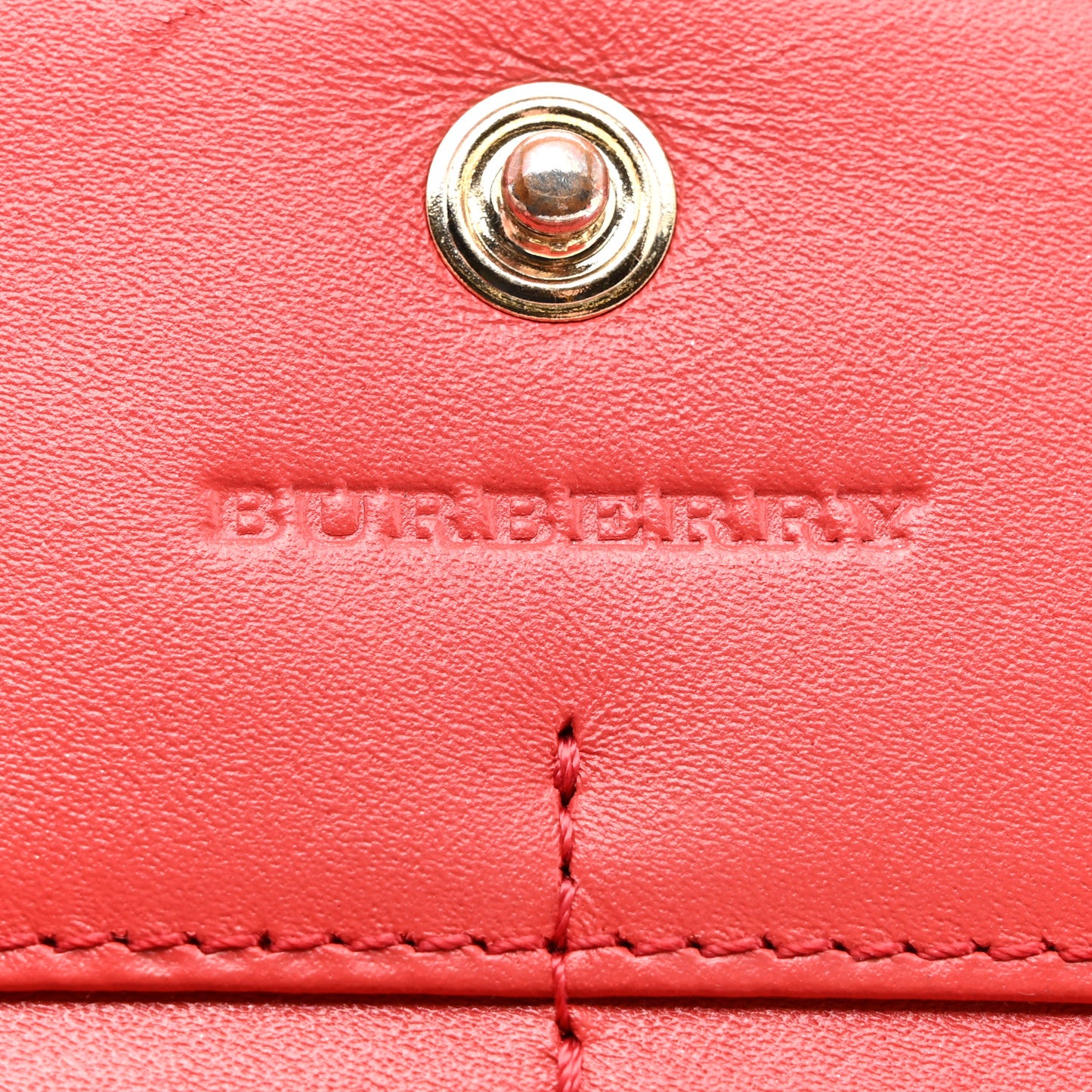 Calfskin Haymarket Check Henley Wallet Red