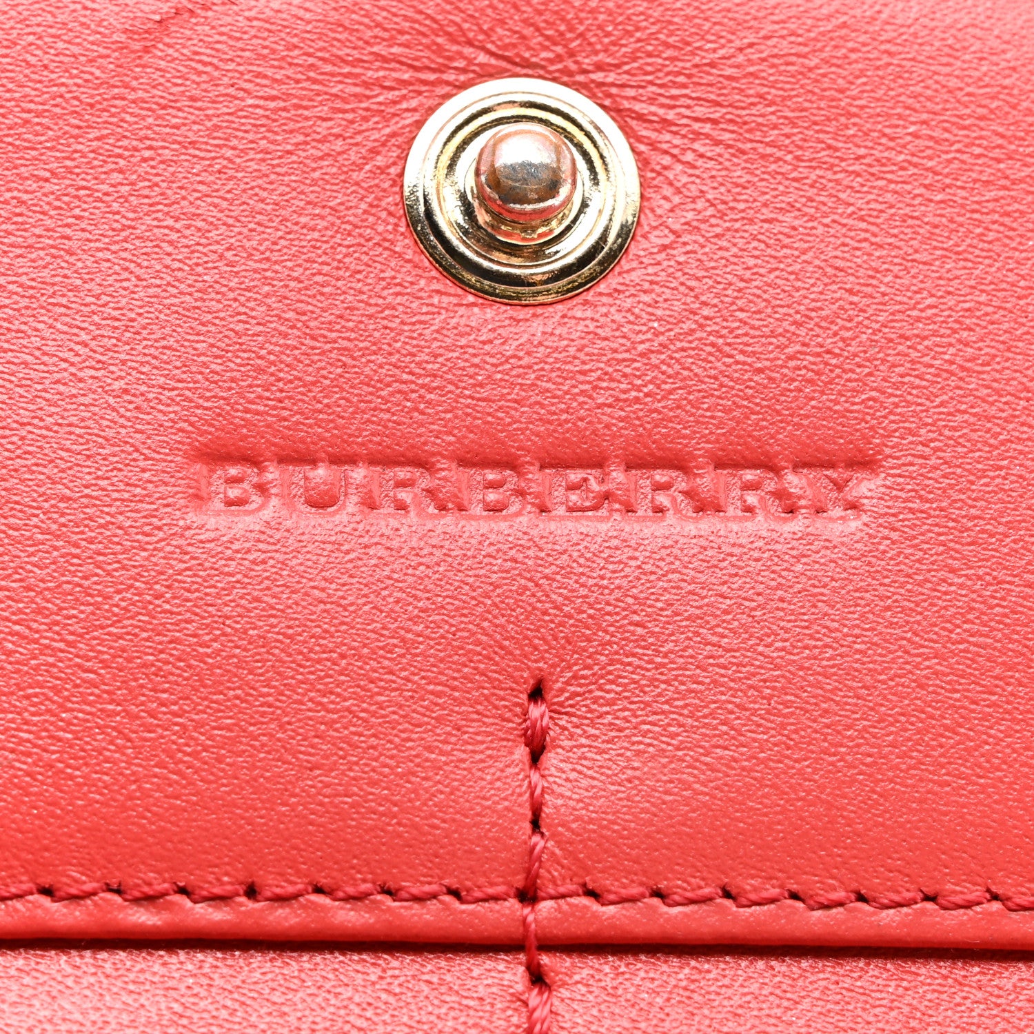 Burberry Calfskin Haymarket Check Henley Wallet Red 6 of 11