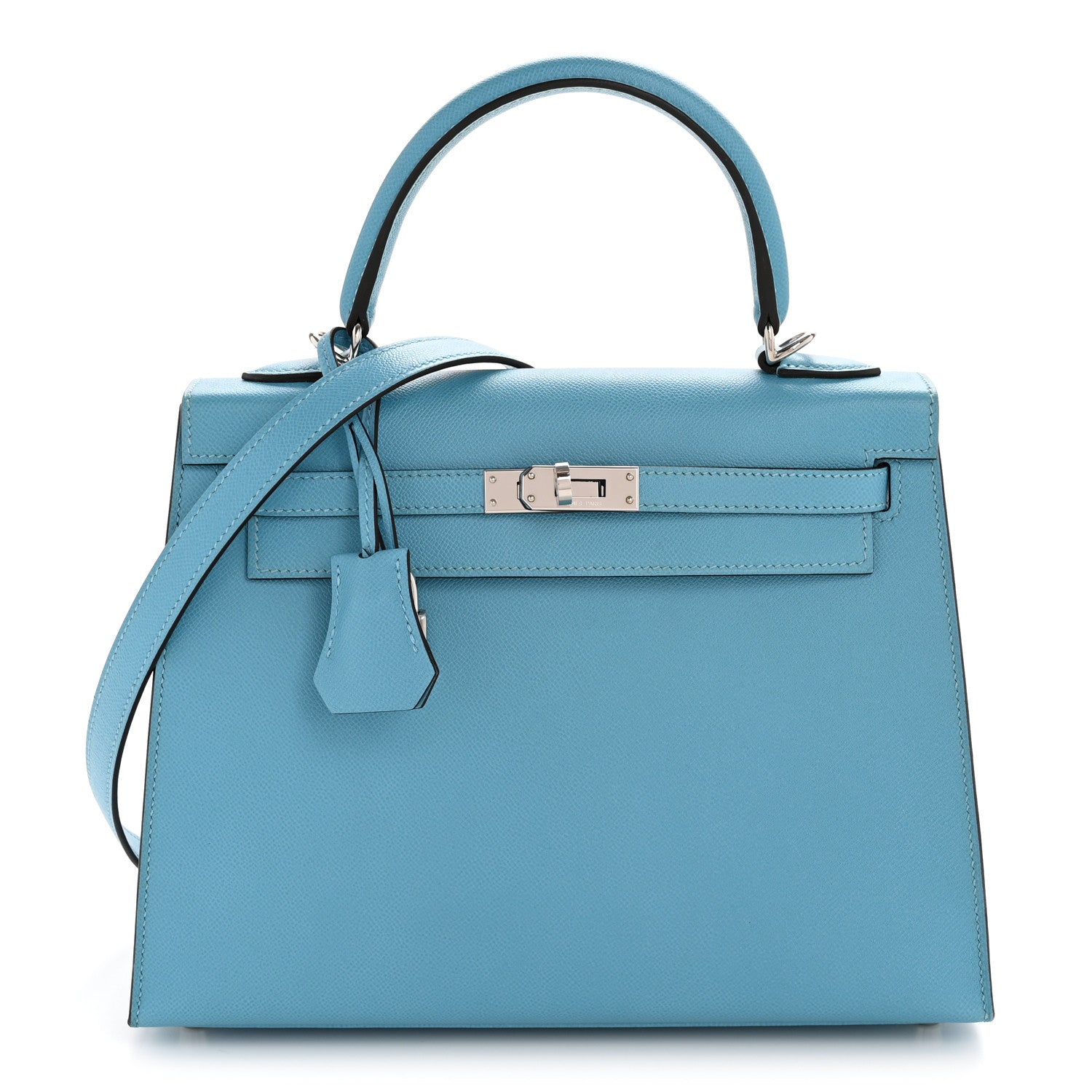 Hermes Madame Calfskin Kelly Sellier 25 Bleu du Nord 1776861
