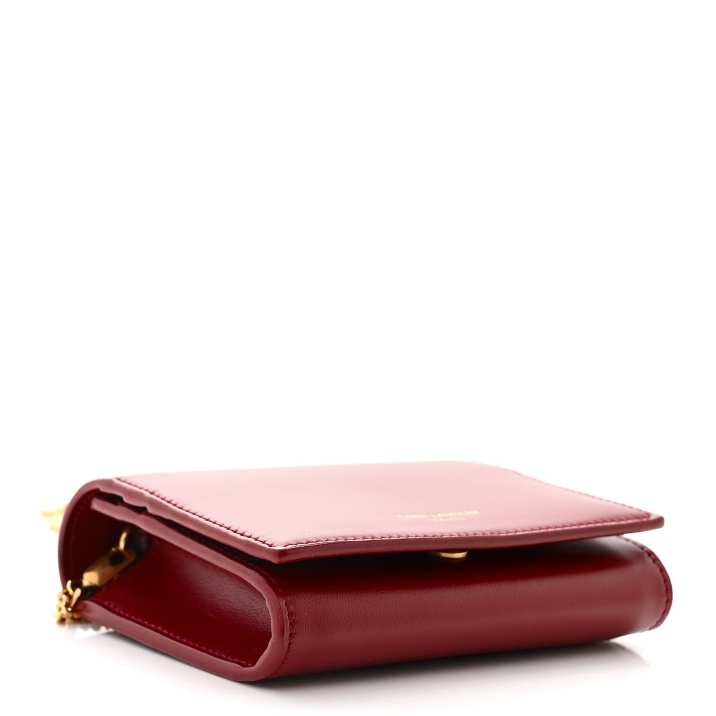 Calfskin Monogram Chain Card Case Opyum Red