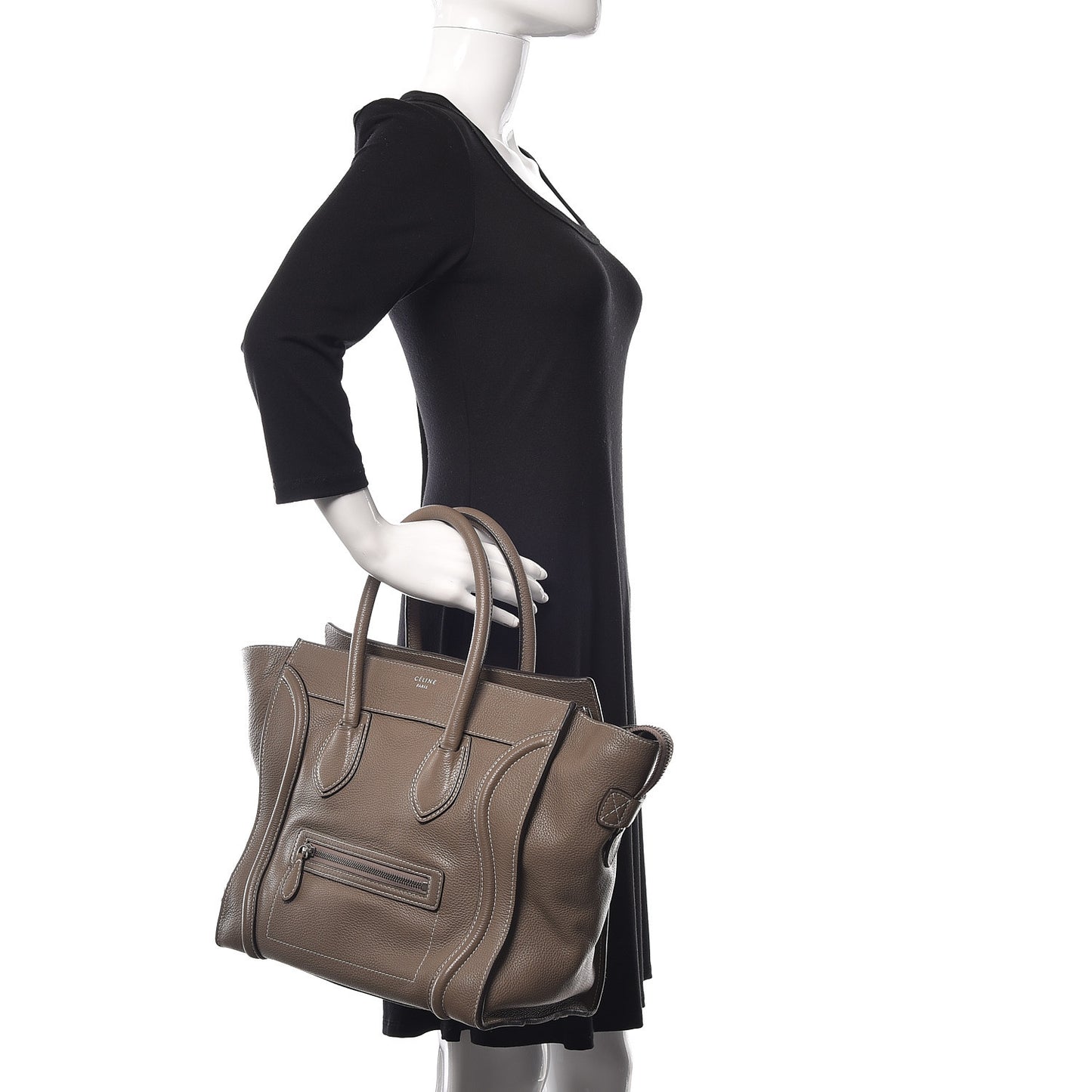 Drummed Calfskin Mini Luggage Souris