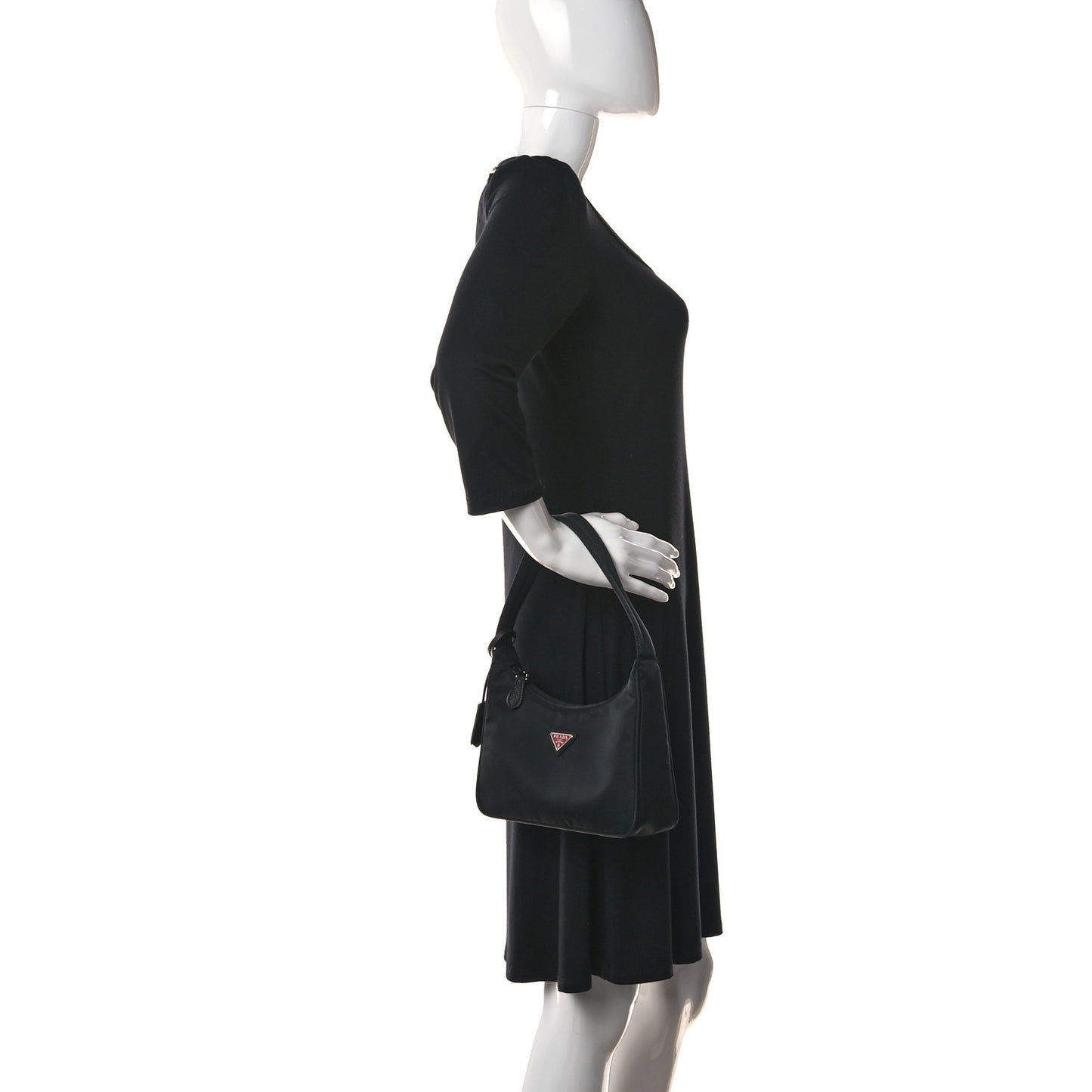 Tessuto Nylon Saffiano Lunar New Year Mini Re-Edition 2000 Bag Black Fuoco