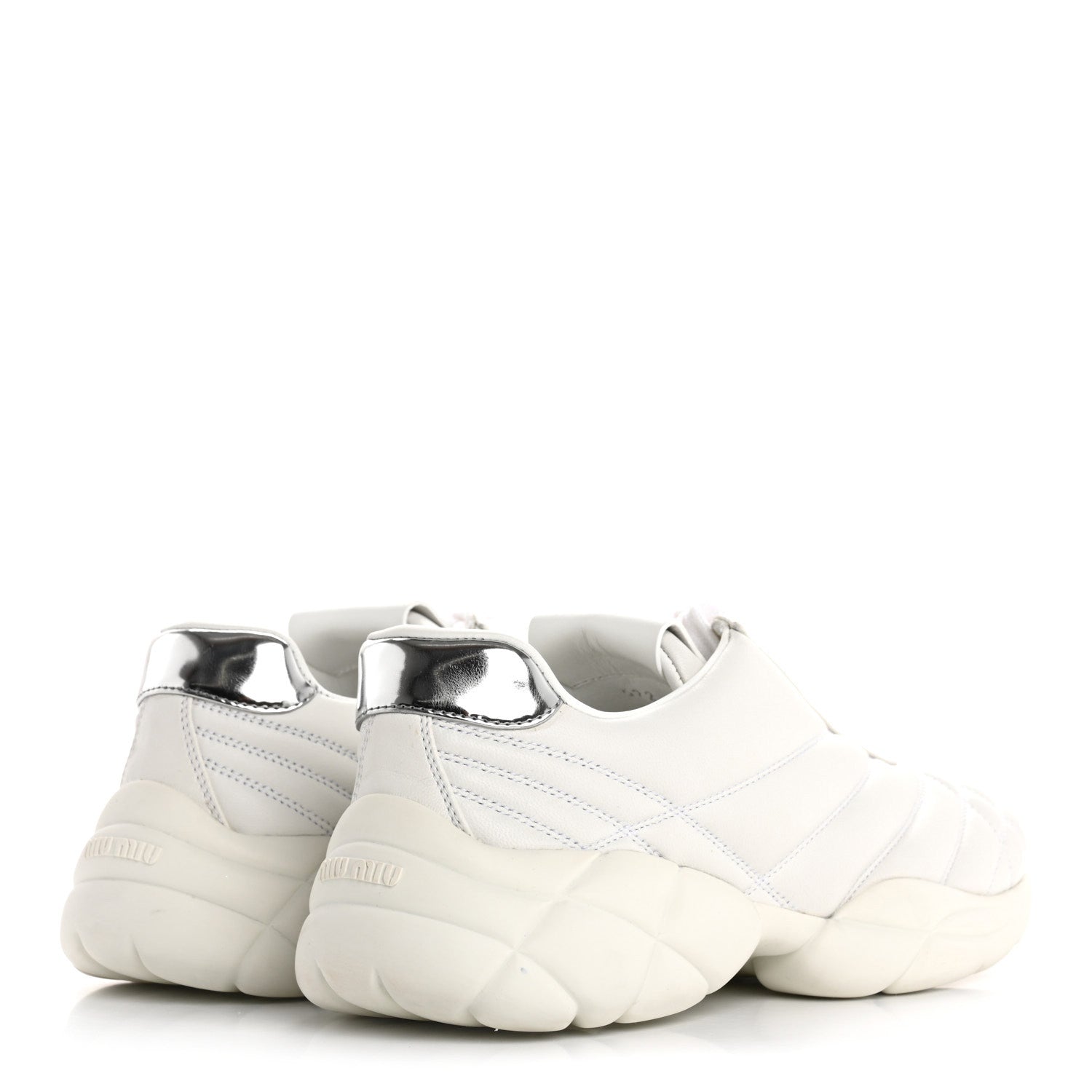 Miu Miu Nappa Quilted Sneakers 35 White 5 of 13