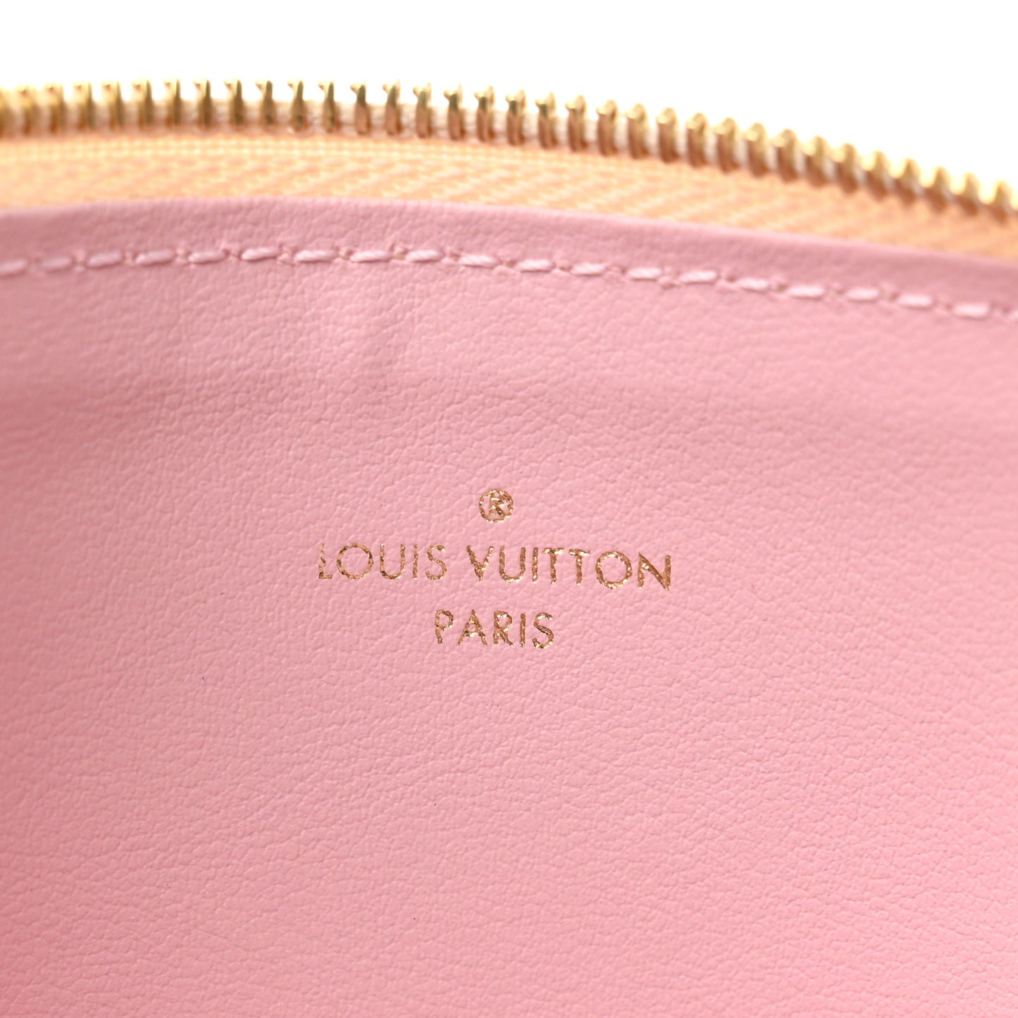 Damier Azur Felicie Chain Wallet Zippered Insert Rose Ballerine