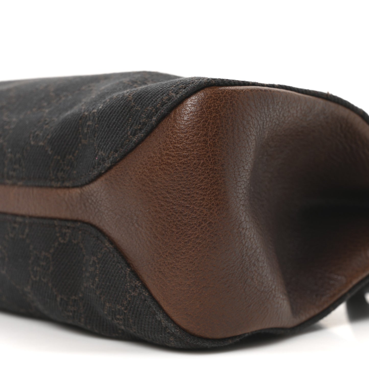 Monogram Denim GG Shoulder Bag Black Brown