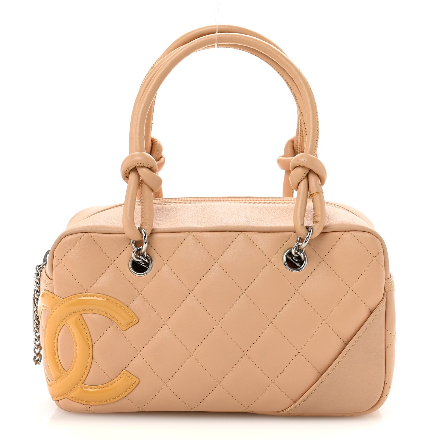 Calfskin Quilted Small Cambon Bowler Beige