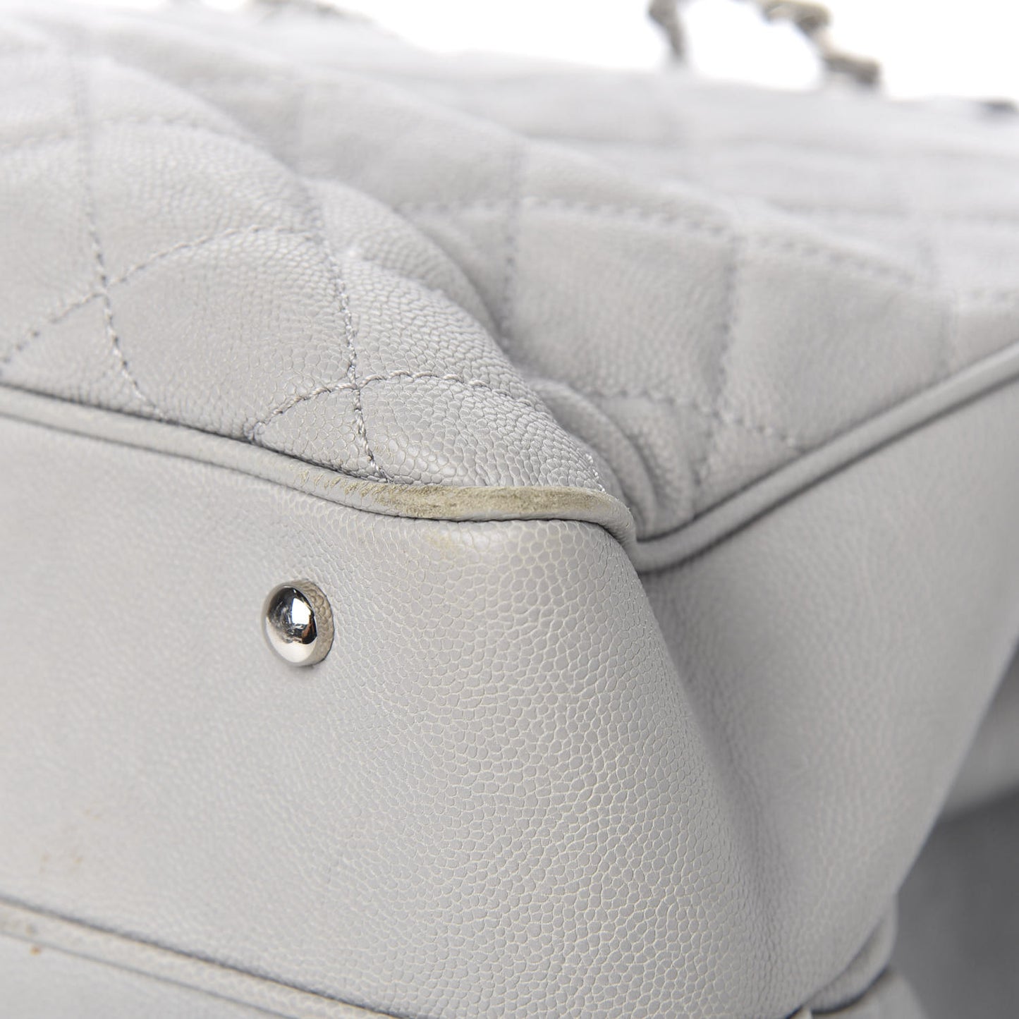 Caviar Quilted Large Urban Companion Top Handle Shopping Tote Grey