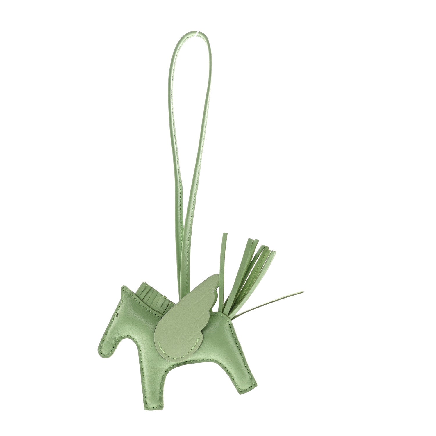 Hermes Milo Lambskin Grigri Rodeo Pegase Horse Bag Charm PM Vert Criquet 1 of 5