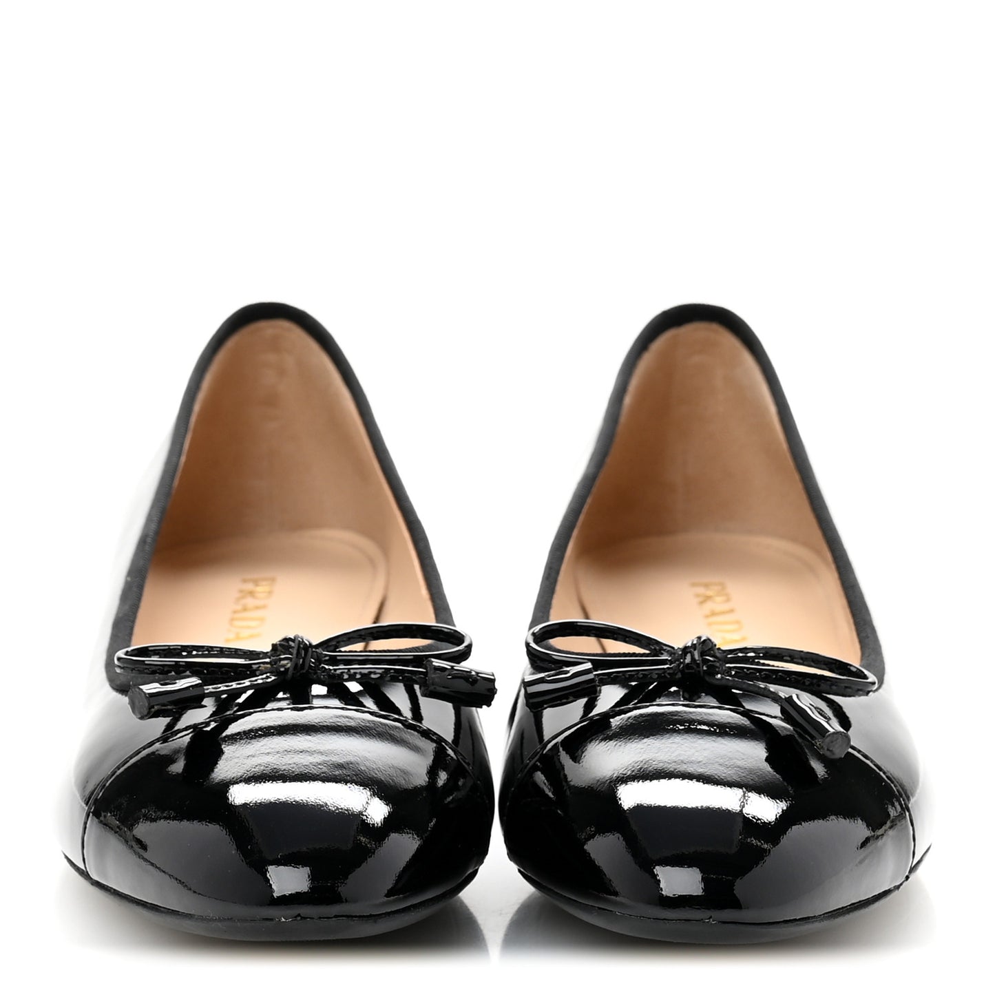 Vernice Cap Toe Logo Bow Ballerina Flats 38.5 Black